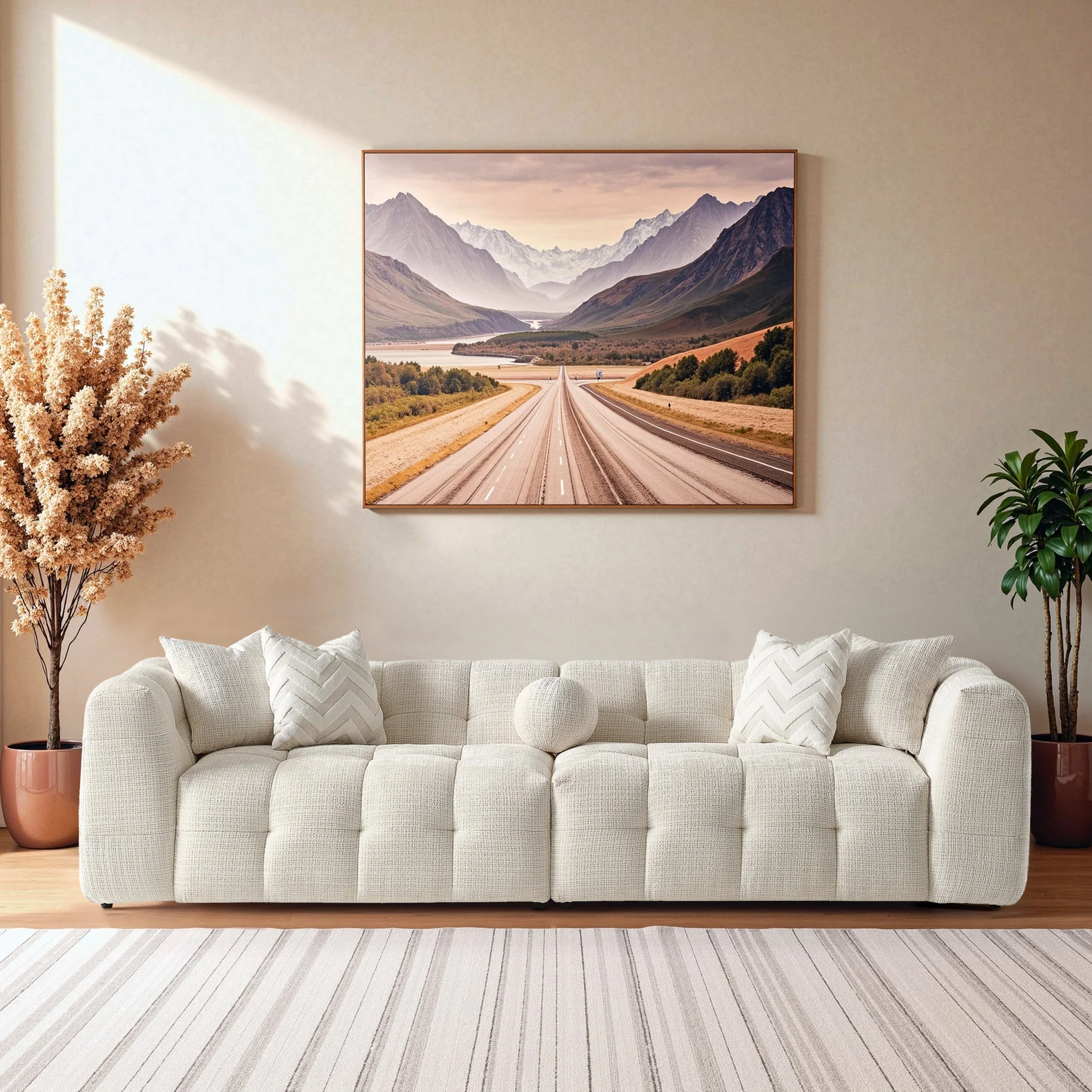 Alana Tufted Ivory Chenille Modular Sectional Sofa - Image 3