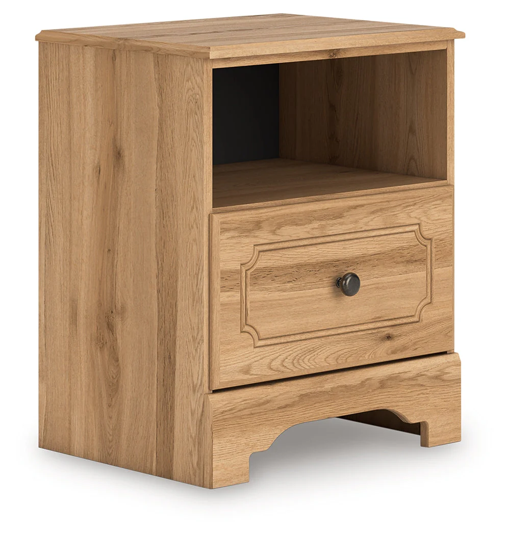Aleaport Warm Brown One Drawer Nightstand - Image 3
