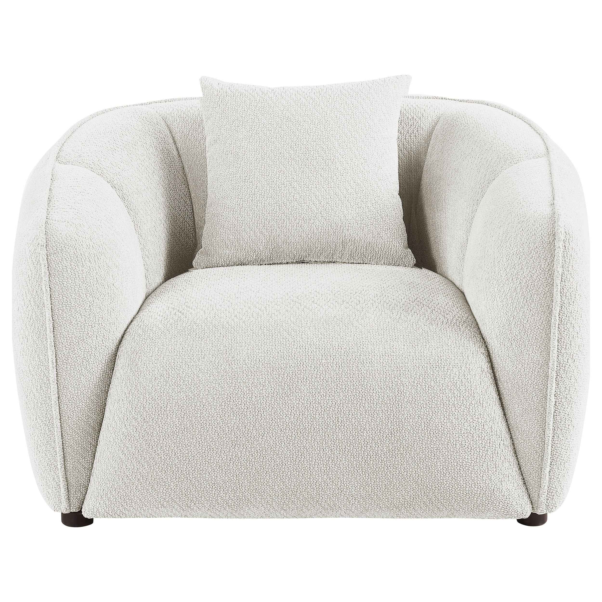 Aleisha Ivory Chenille Upholstered Accent Chair - Image 2