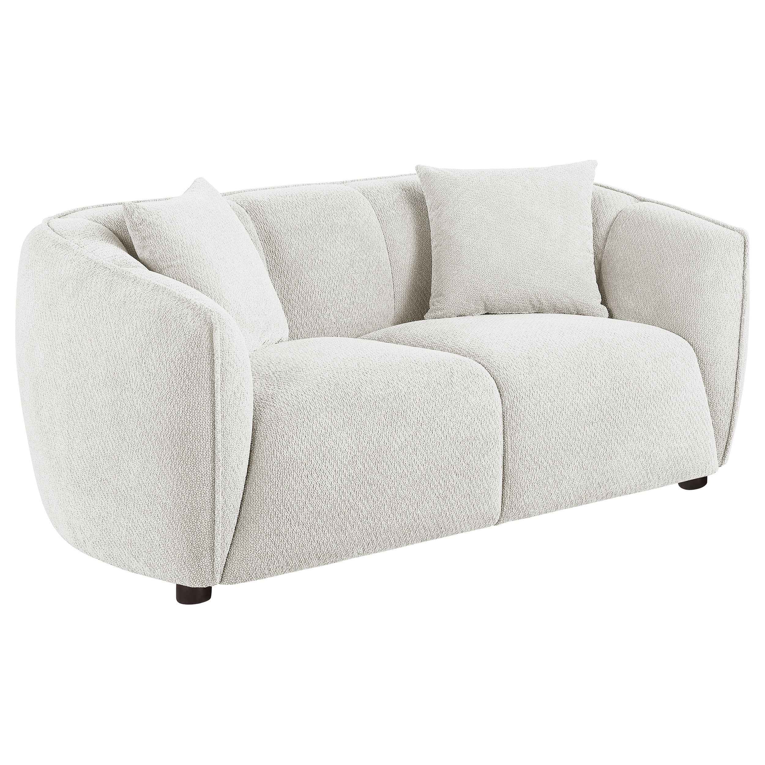 Aleisha Ivory Chenille Upholstered Loveseat