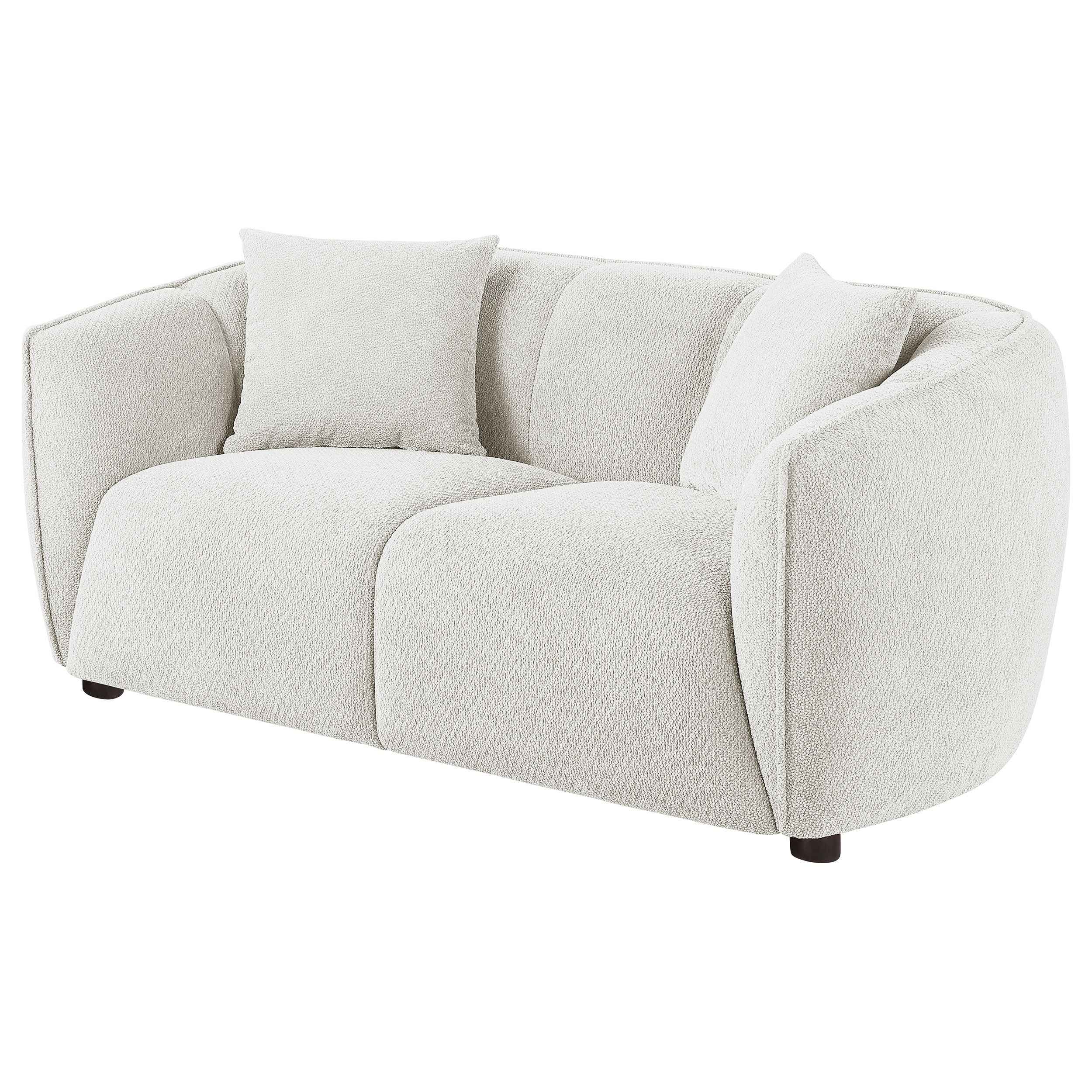 Aleisha Ivory Chenille Upholstered Loveseat - Image 3