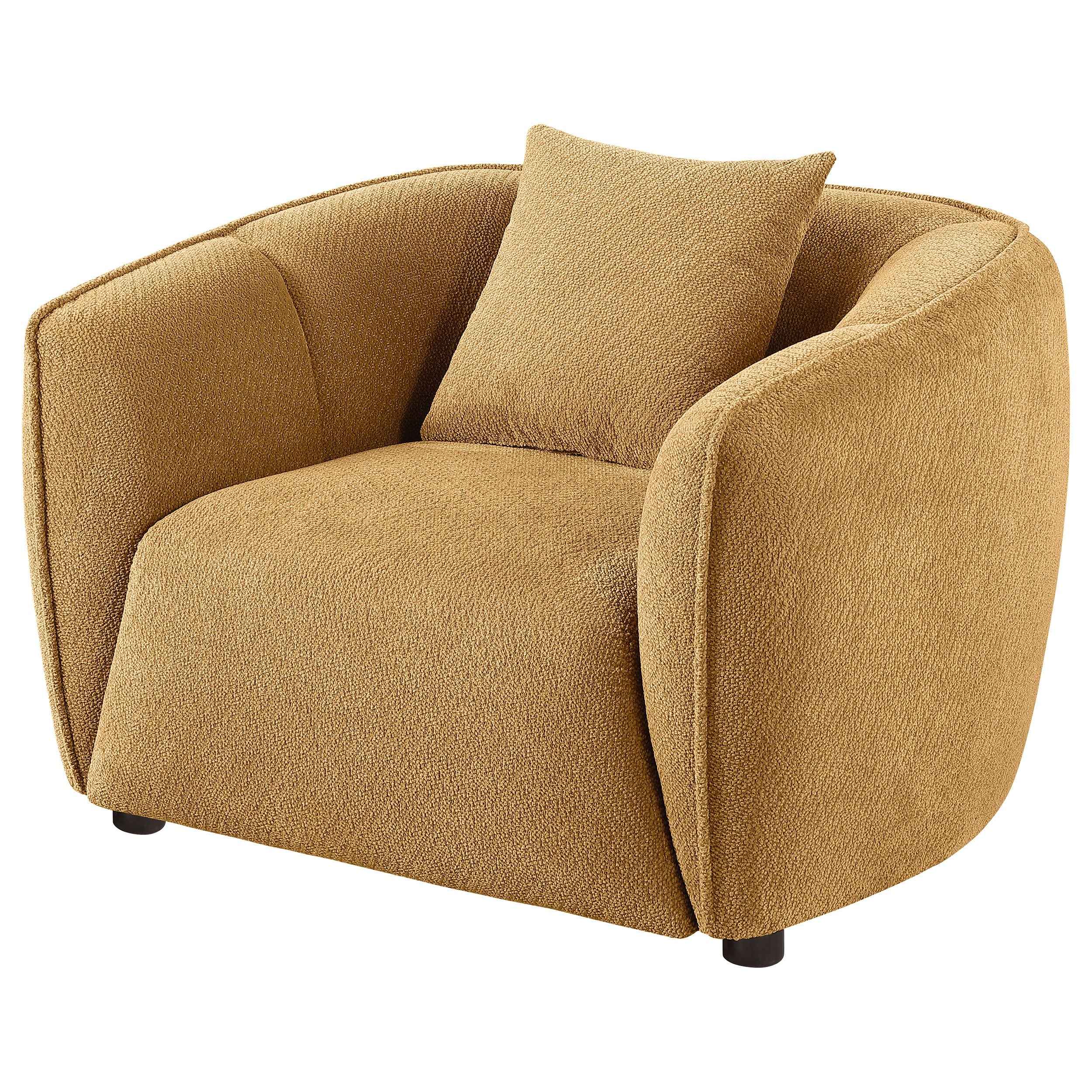 Aleisha Mustard Yellow Chenille Upholstered Accent Chair - Image 3