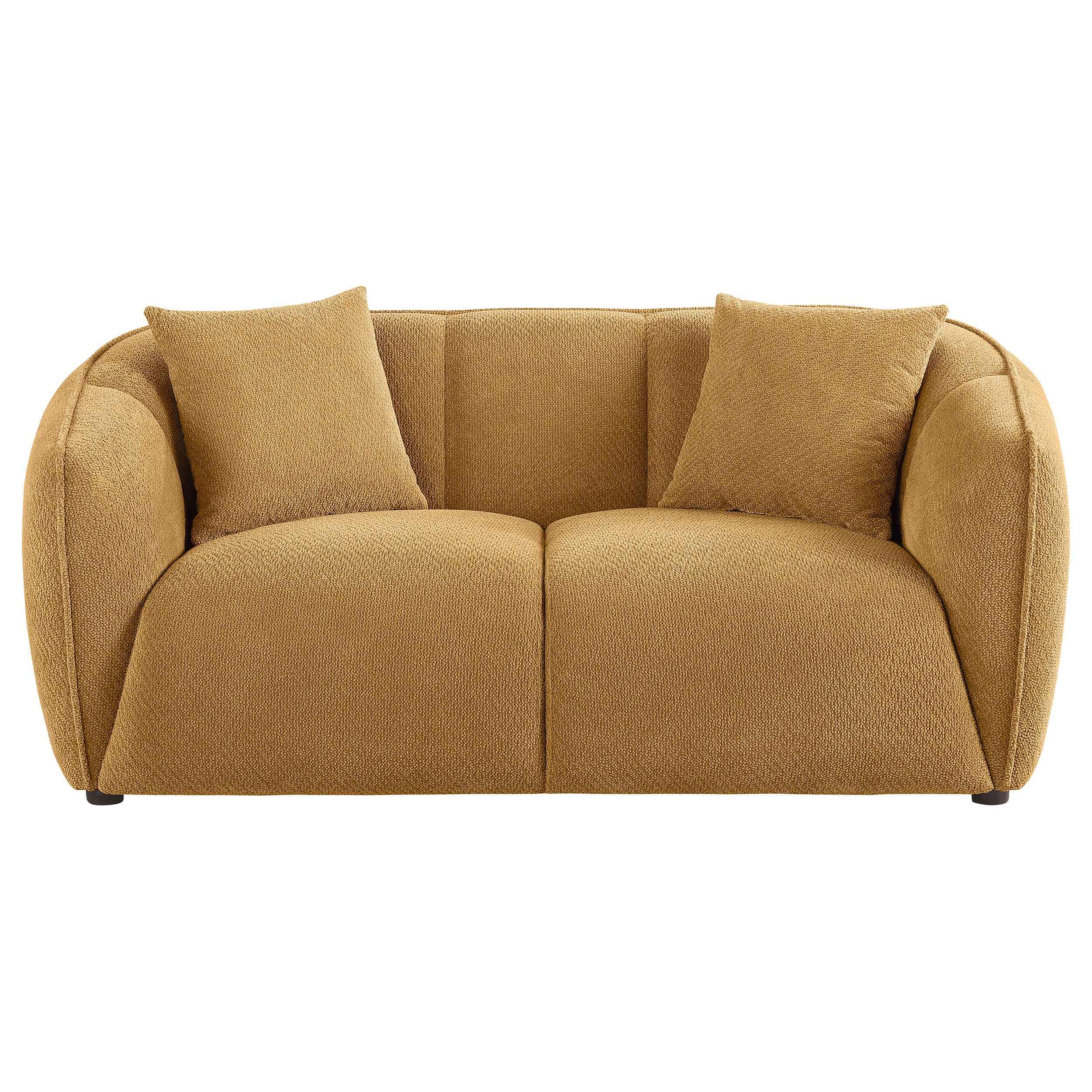 Aleisha Mustard Yellow Chenille Upholstered Loveseat - Image 2
