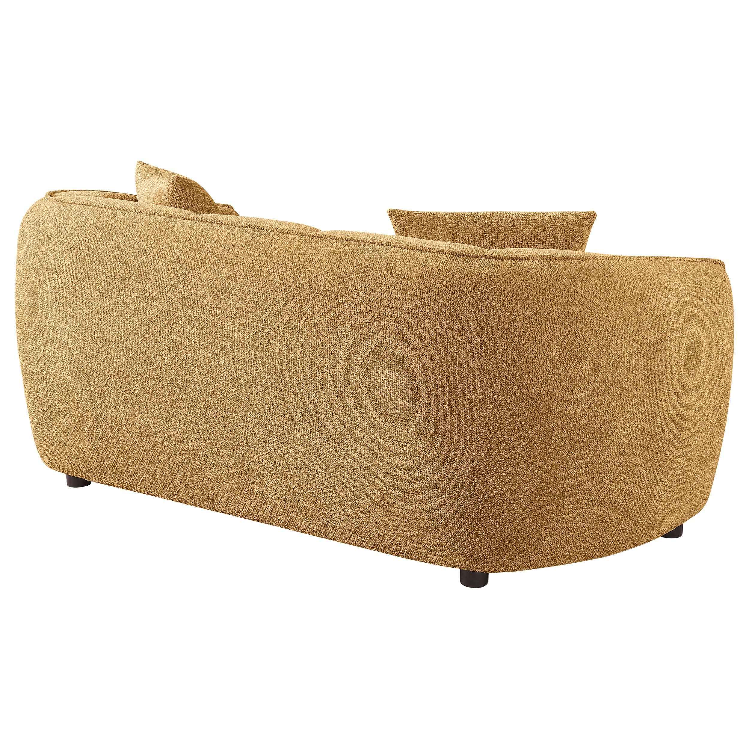 Aleisha Mustard Yellow Chenille Upholstered Loveseat - Image 6