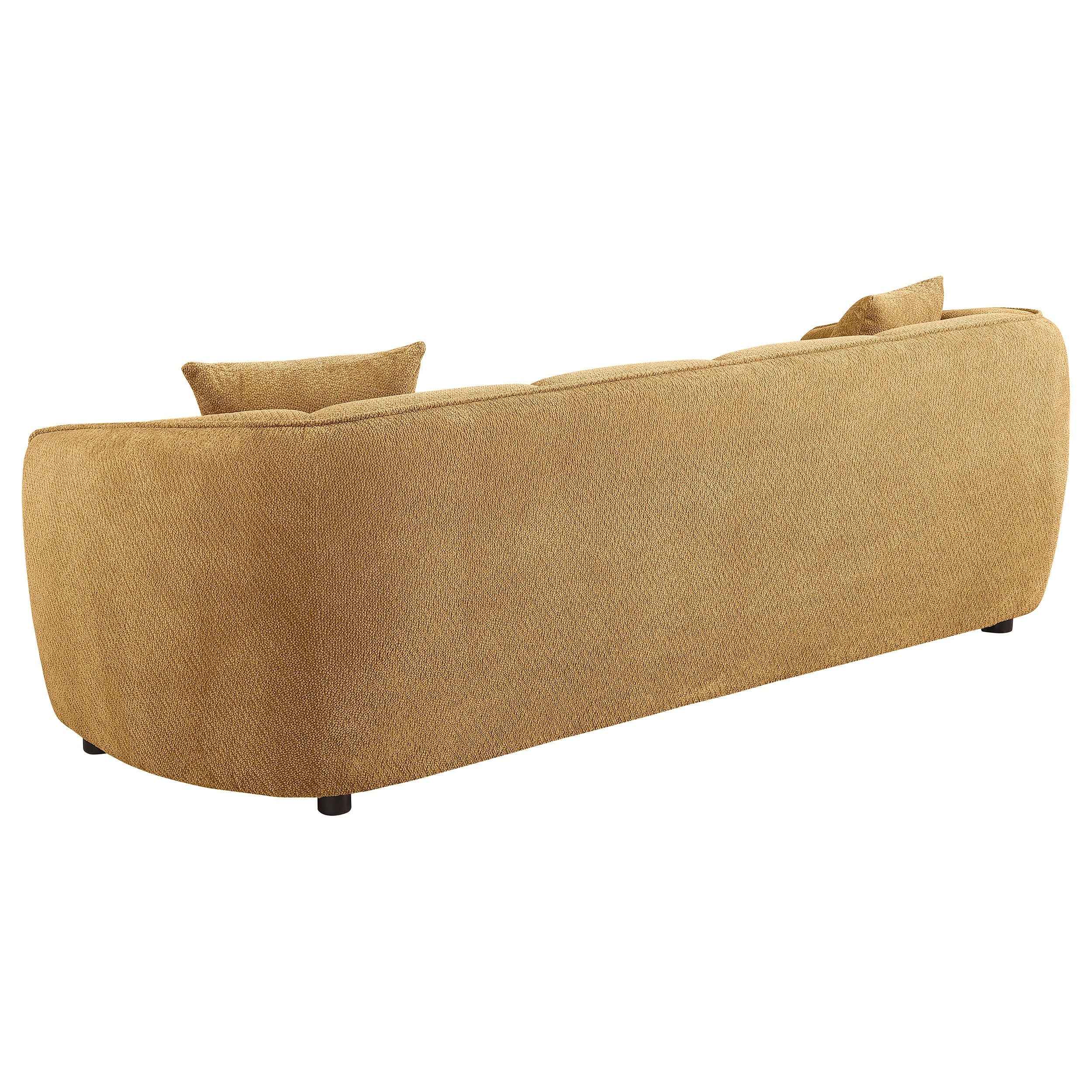 Aleisha Mustard Yellow Chenille Upholstered Sofa - Image 5