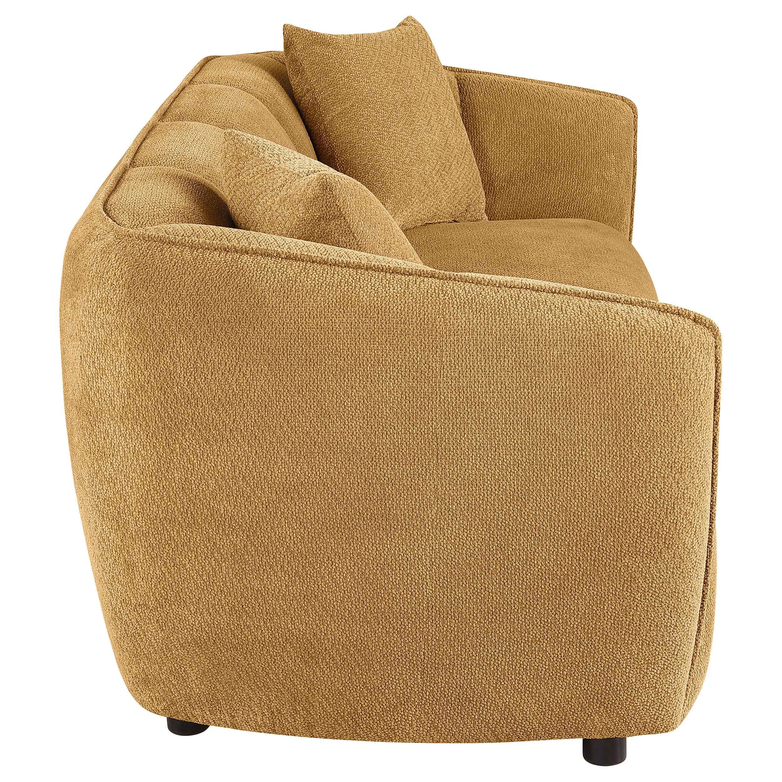 Aleisha Mustard Yellow Chenille Upholstered Sofa - Image 7