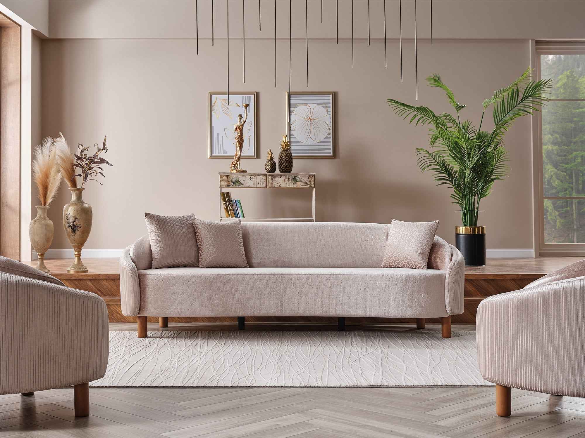 Alessa Cream Stationary Sofa - Image 3