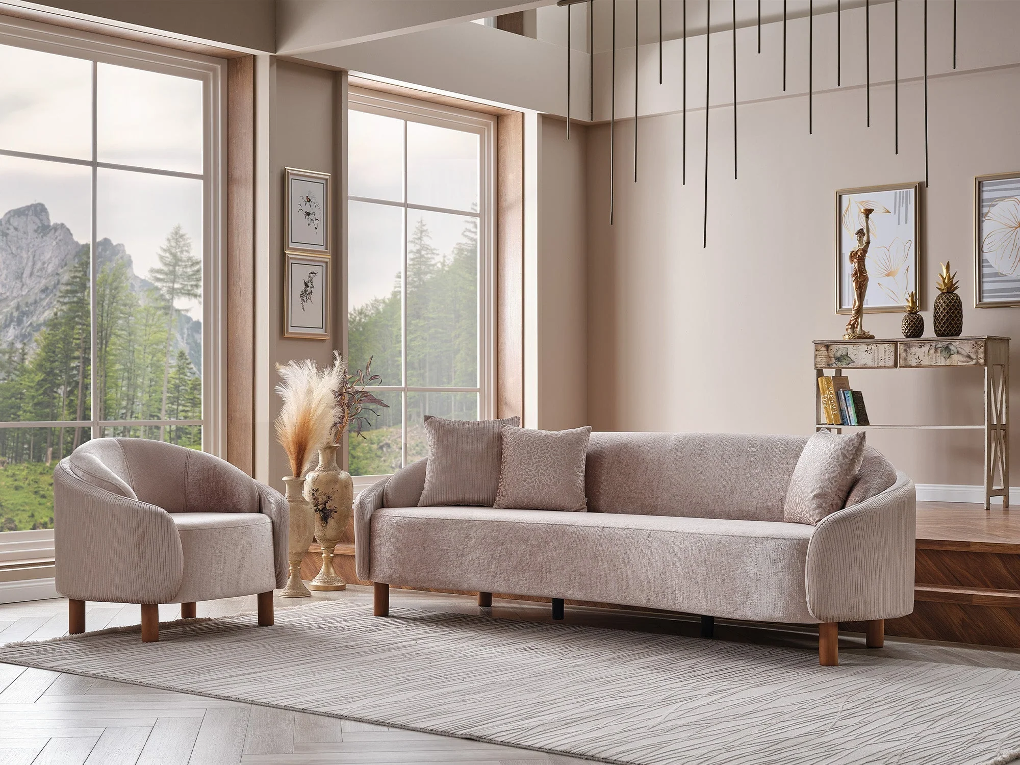 Alessa Cream Stationary Sofa - Image 6
