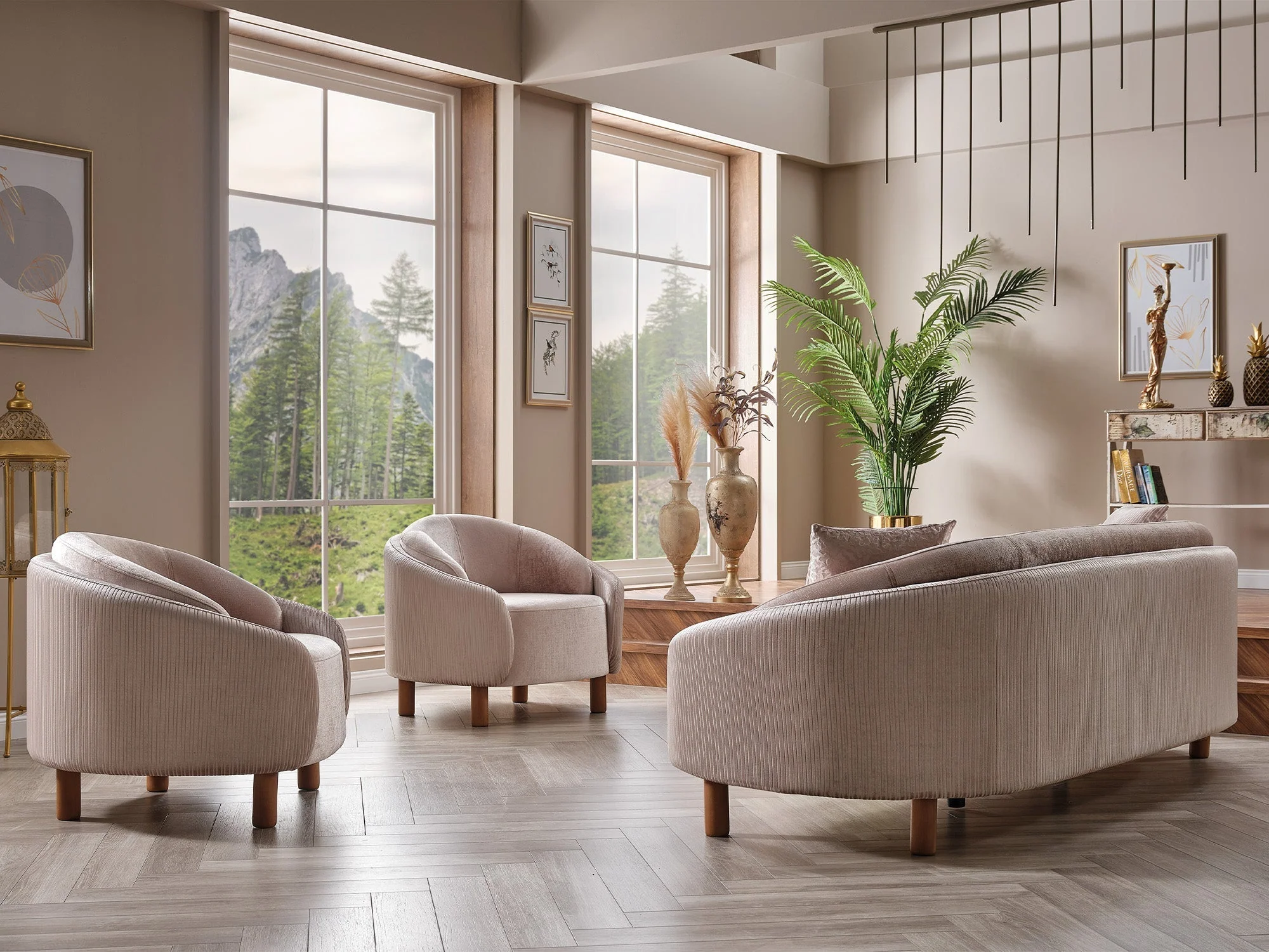 Alessa Cream Stationary Sofa - Image 7