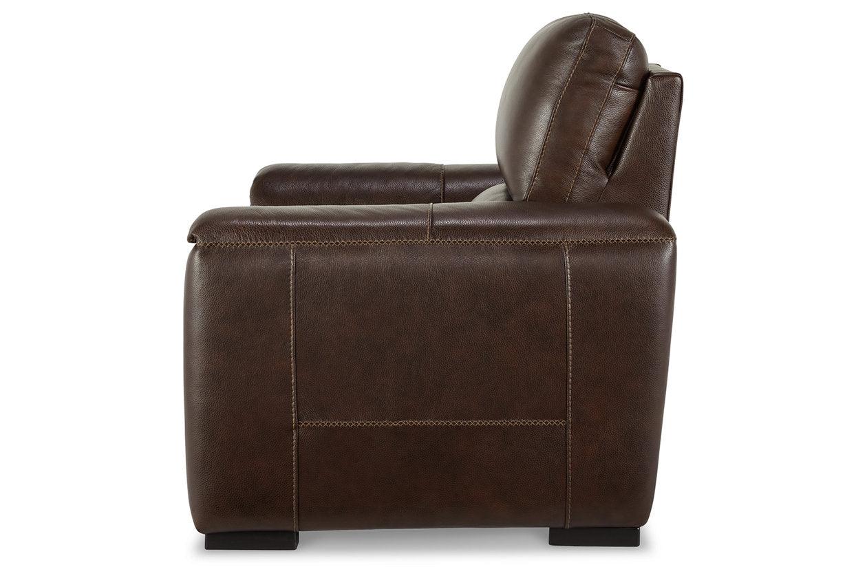 Alessandro Walnut Oversized Dual Power Leather Recliner - Image 7