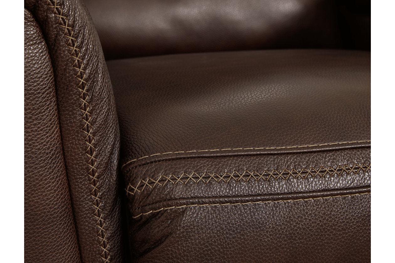 Alessandro Walnut Oversized Dual Power Leather Recliner - Image 9