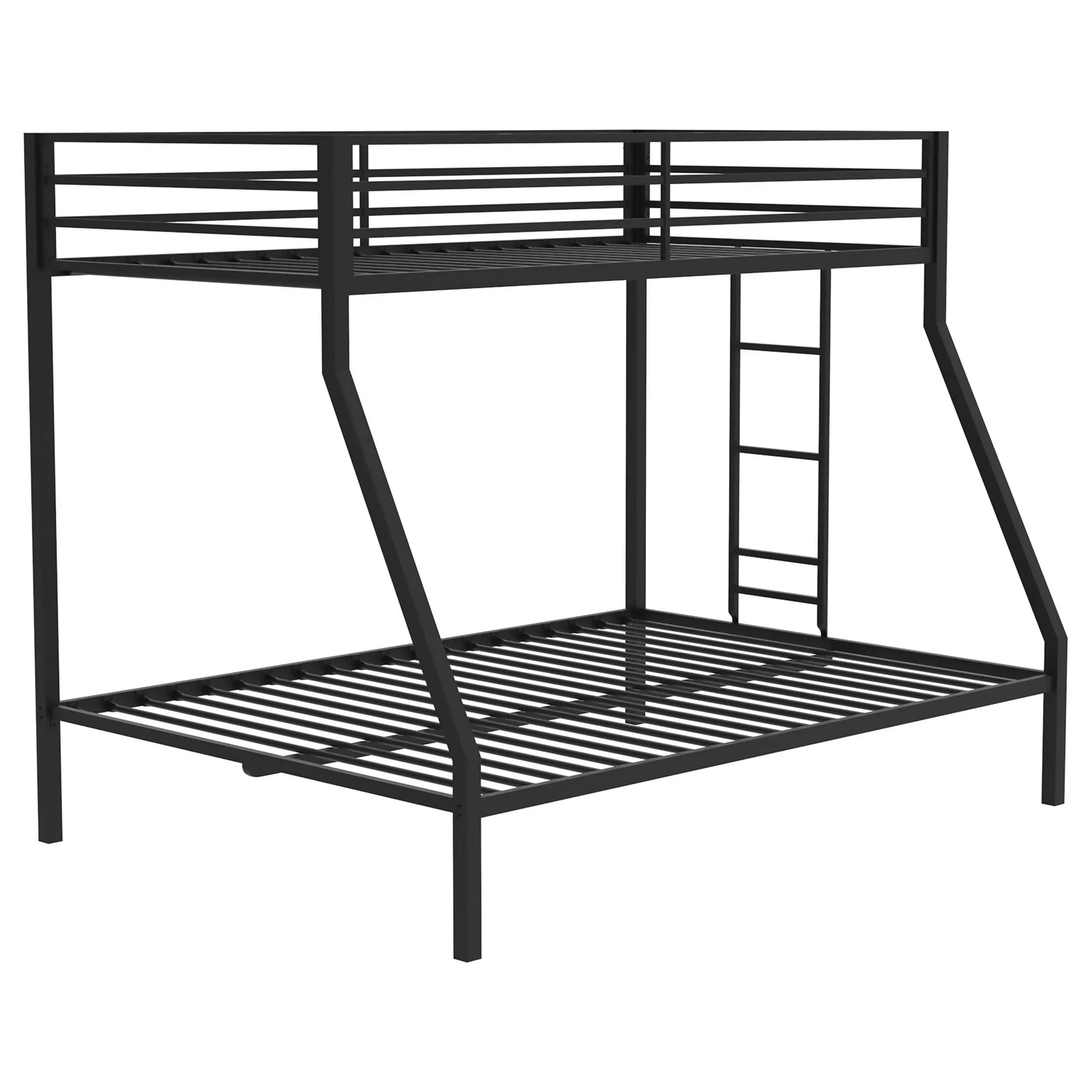 Alevera Metal Twin Over Full Bunk Bed with Ladder Black - Image 3