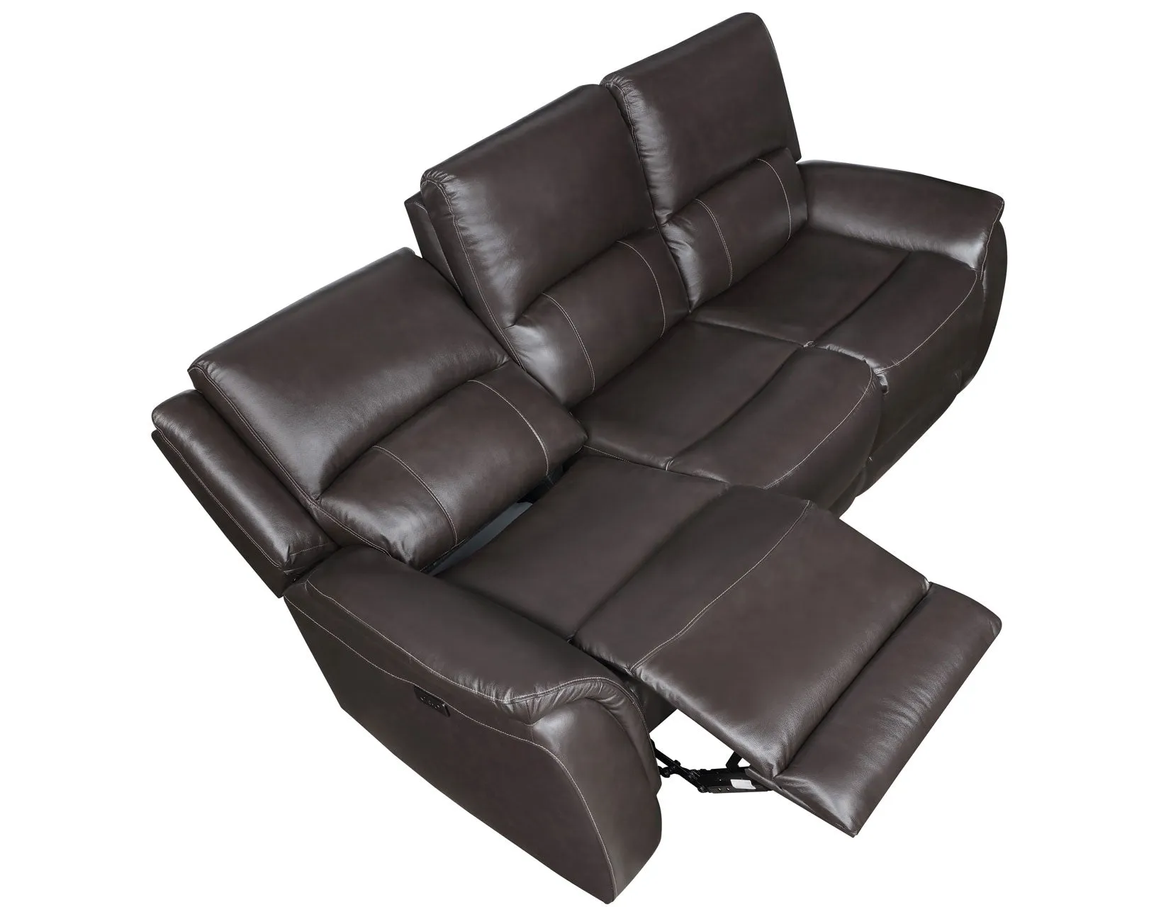 Alexandria Chocolate Power Leather Reclining Sofa - Image 3