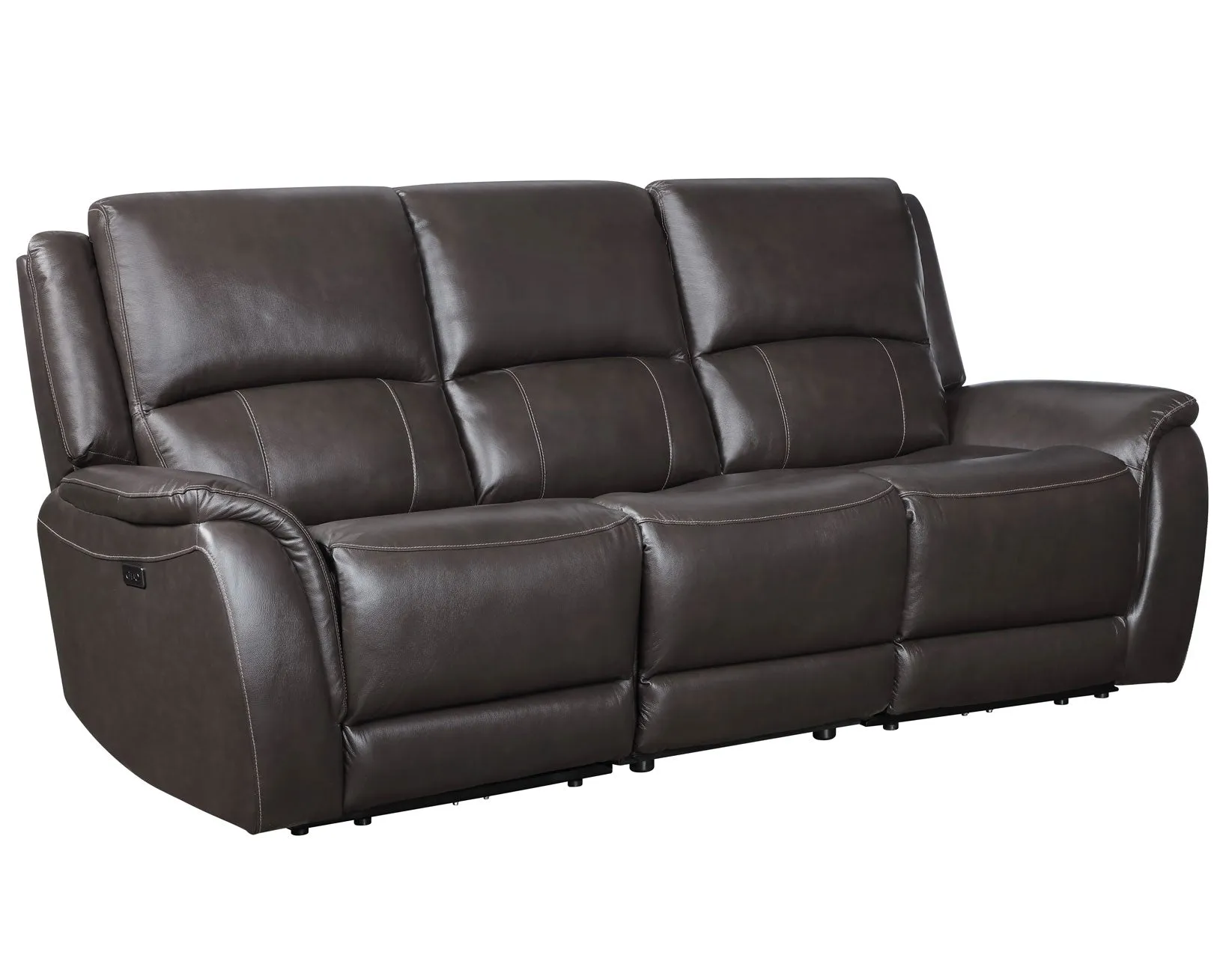 Alexandria Chocolate Power Leather Reclining Sofa - Image 6