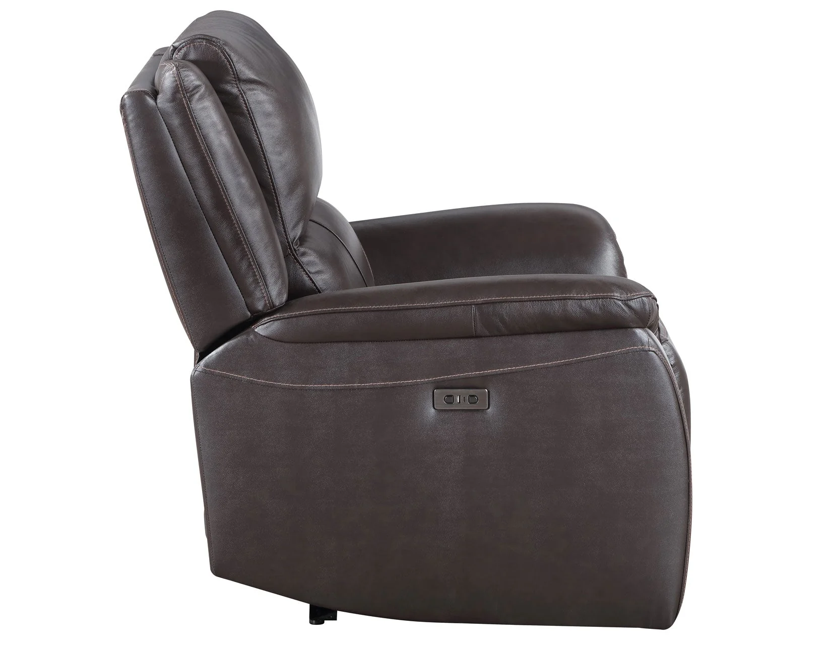 Alexandria Chocolate Top-Grain Leather Power Recliner - Image 7