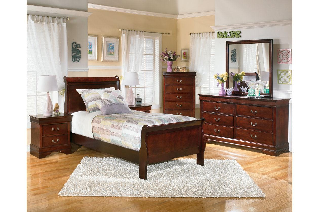 Alisdair Reddish Brown Twin Sleigh Bed - Image 3