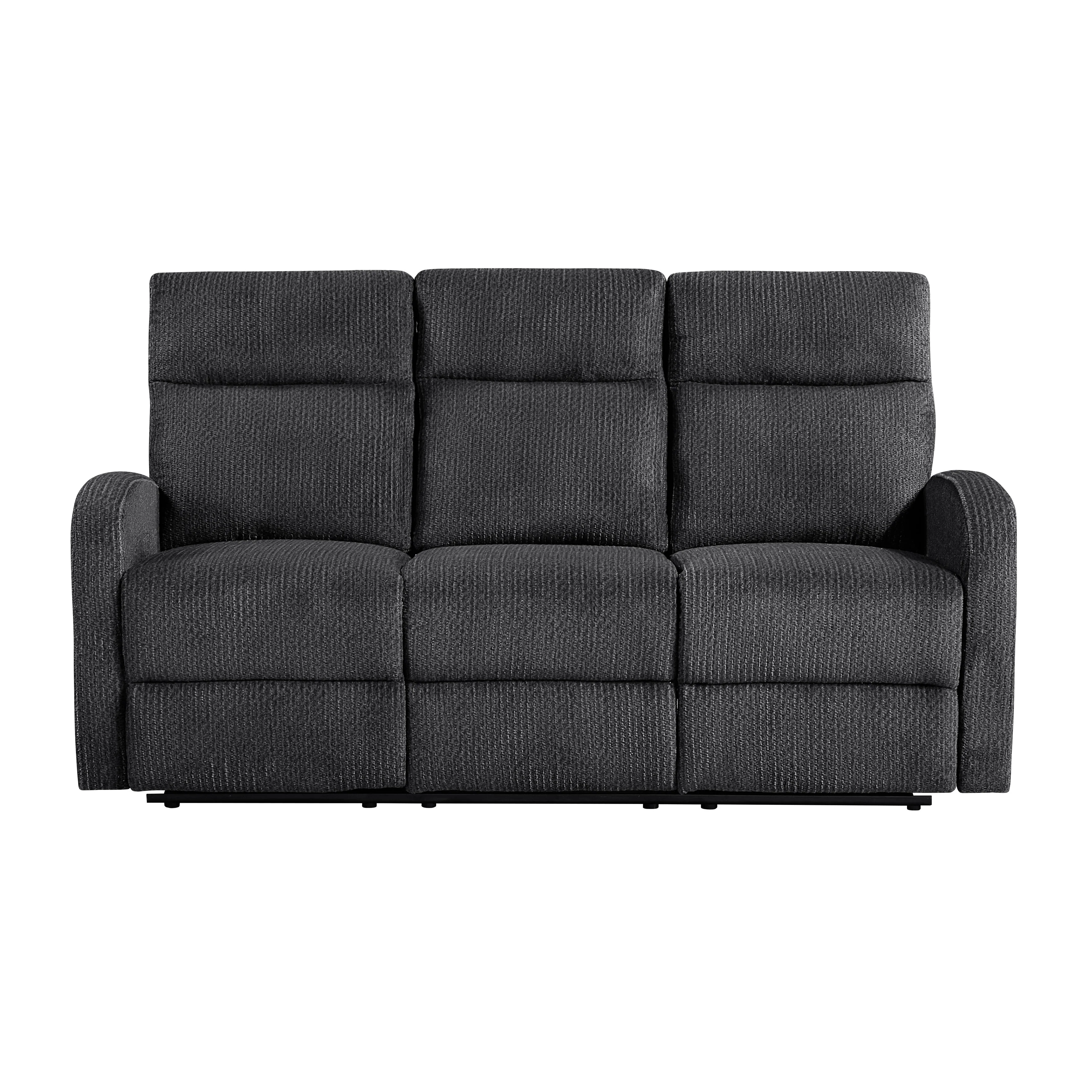 Allen Dark Gray Double Reclining Sofa and Loveseat - Image 2