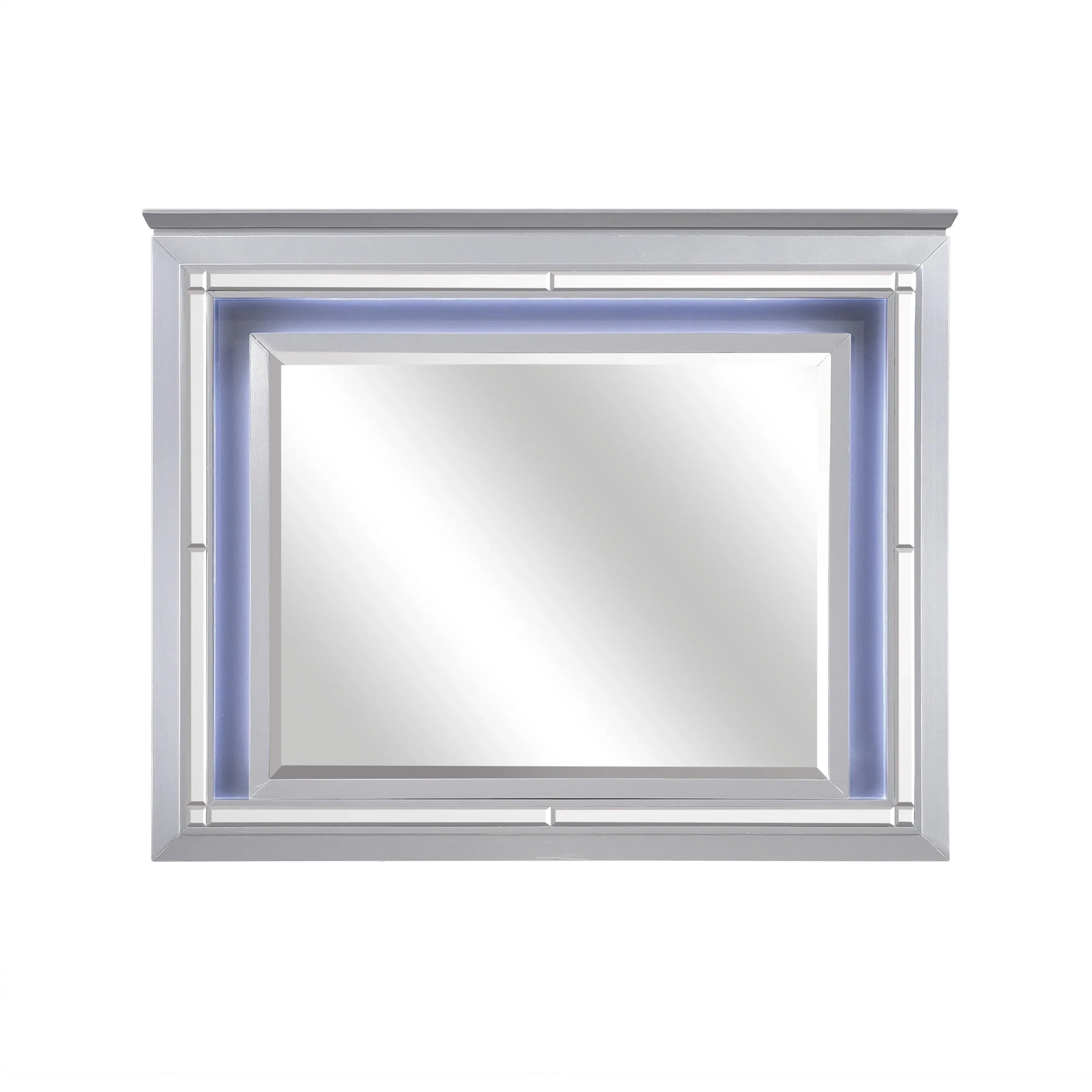 Allura Silver LED Upholstered Panel Bedroom Set - Image 12