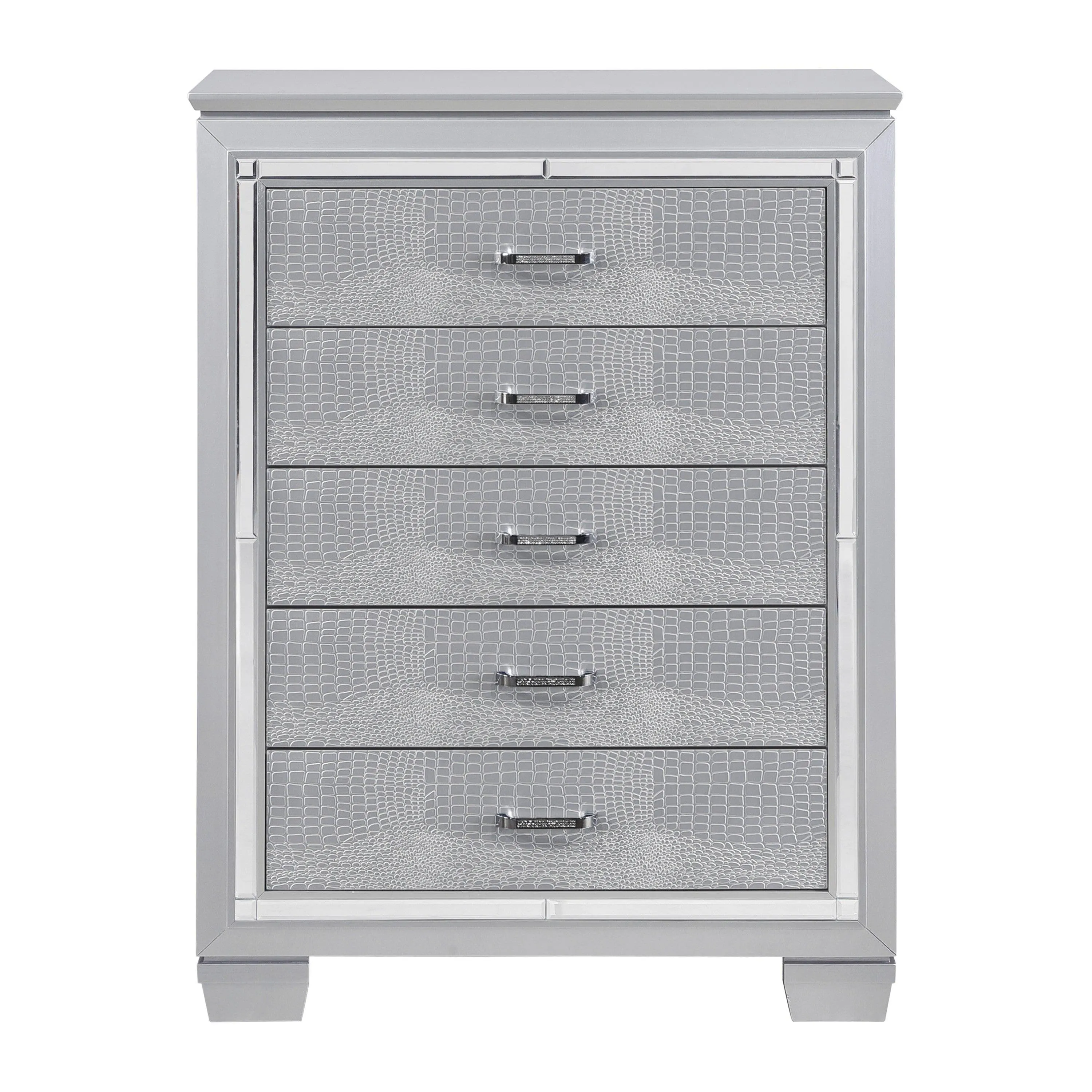 Allura Silver LED Upholstered Panel Youth Bedroom Set - Image 13