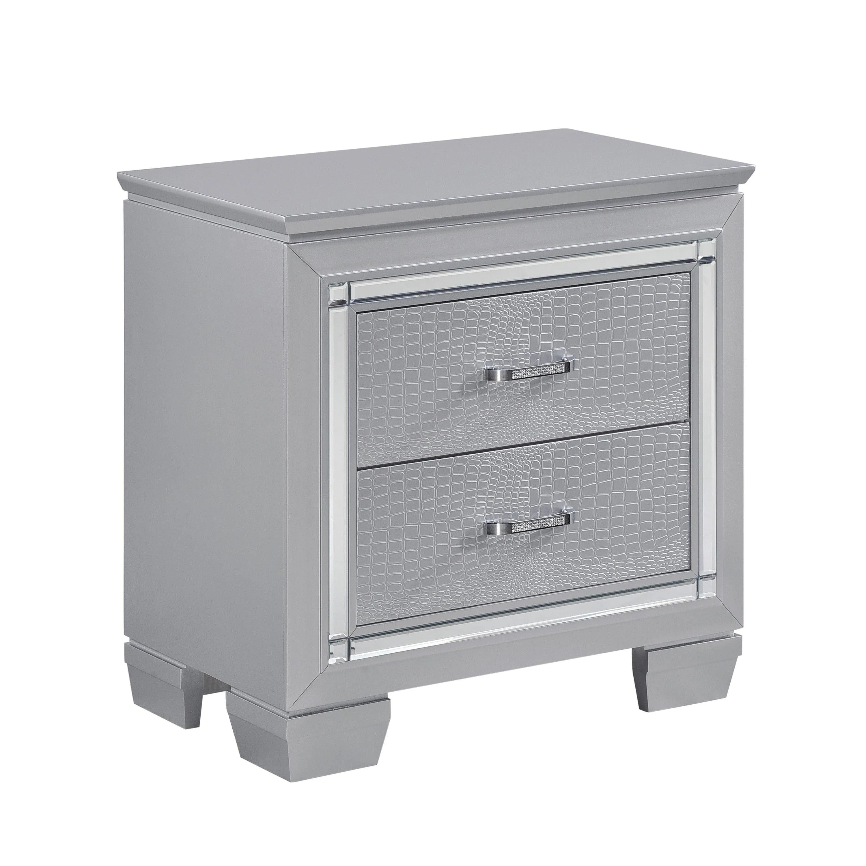 Allura Silver LED Upholstered Panel Youth Bedroom Set - Image 7