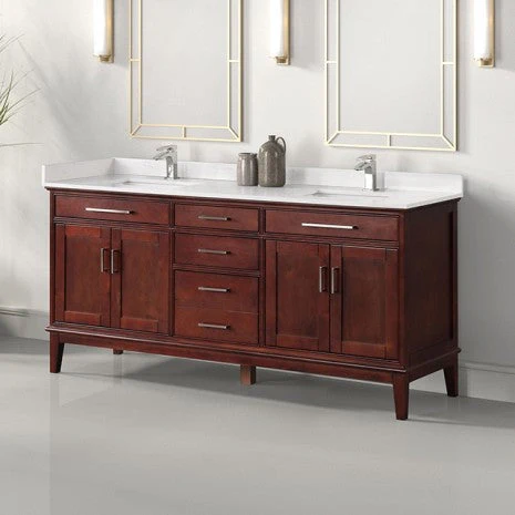 Almeria White/Cherry Vanity Set