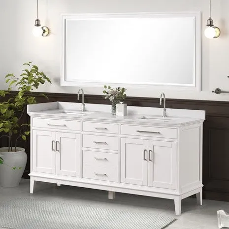 Almeria White Vanity Set with Mirror