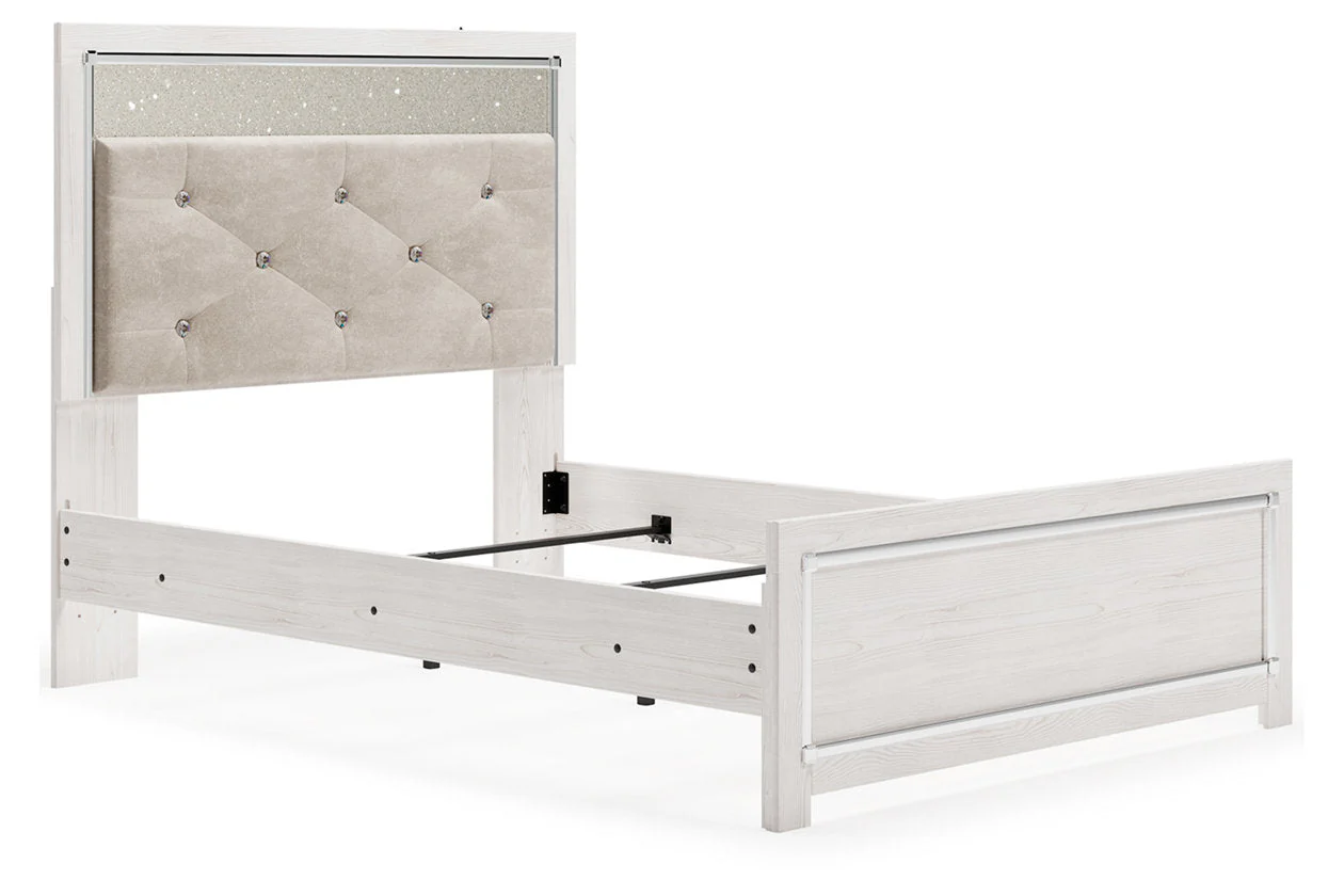 Altyra White Full Upholstered Panel Bed - Image 2