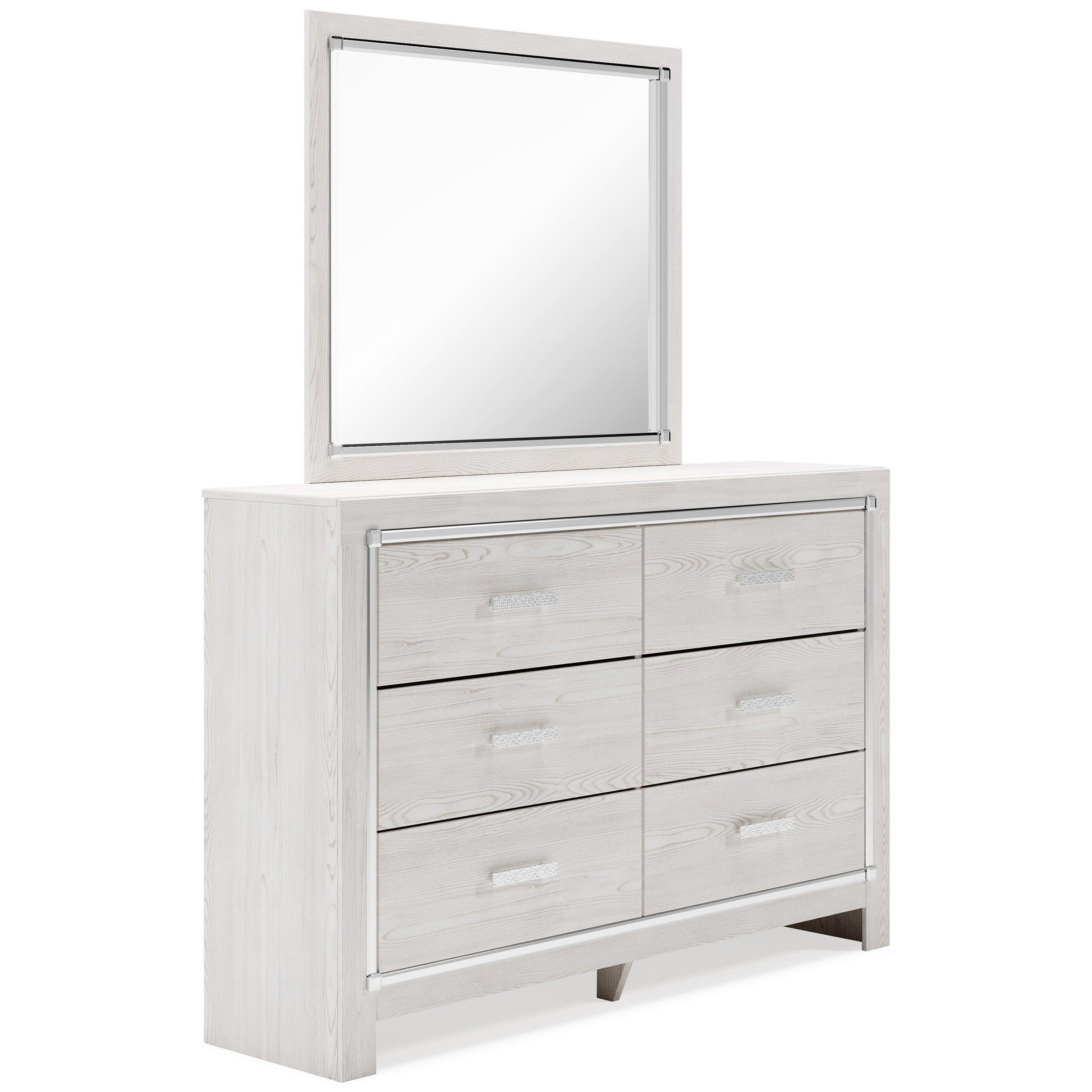 Altyra White LED Upholstered Panel Bedroom Set - Image 4