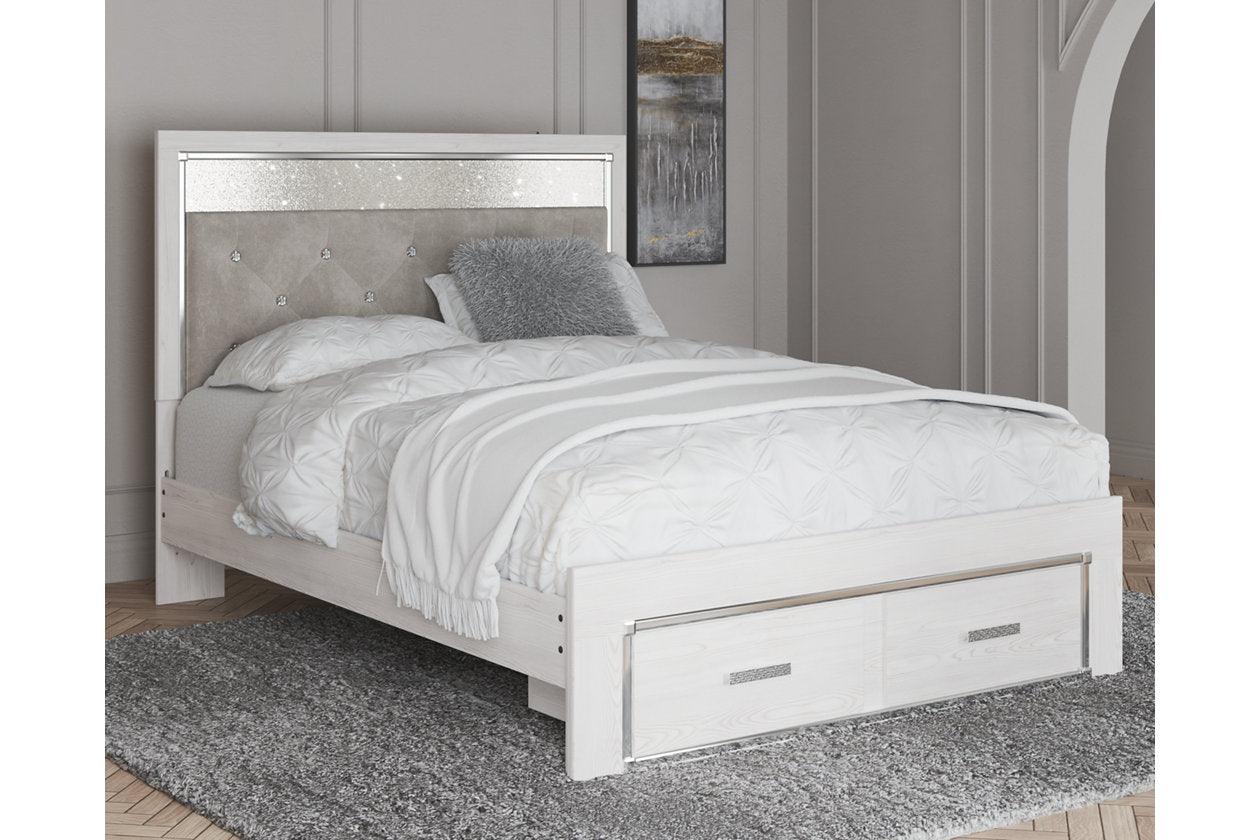 Altyra White Queen Upholstered Storage Platform Bed - Image 2