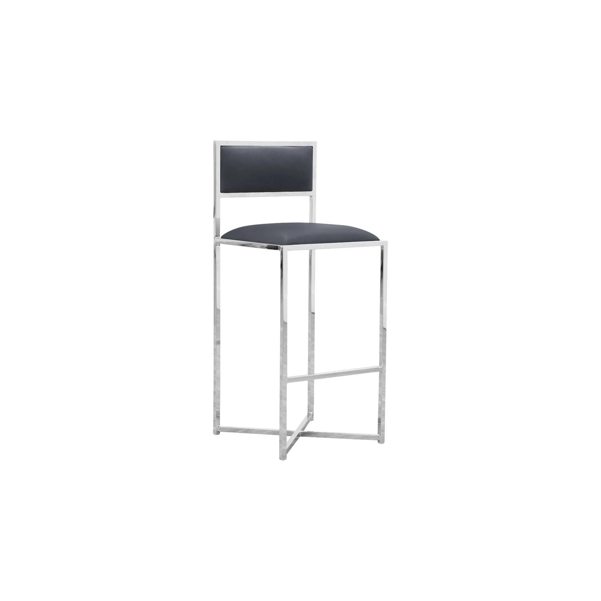 Amalfi X-Base Bar Stool in Cobalt Leather (Set of 2) - Image 4