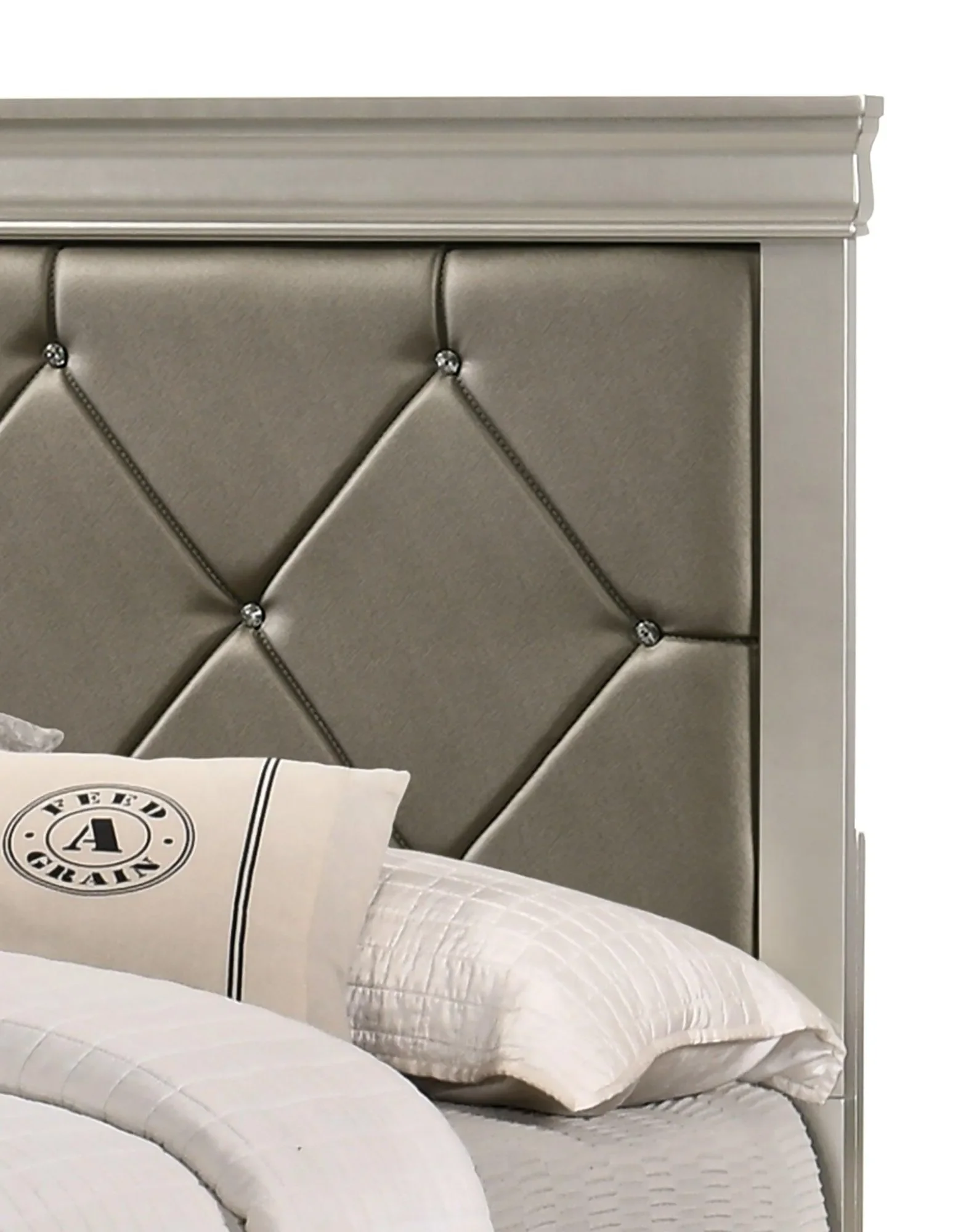 Amalia Champagne Silver Full Panel Bed - Image 4