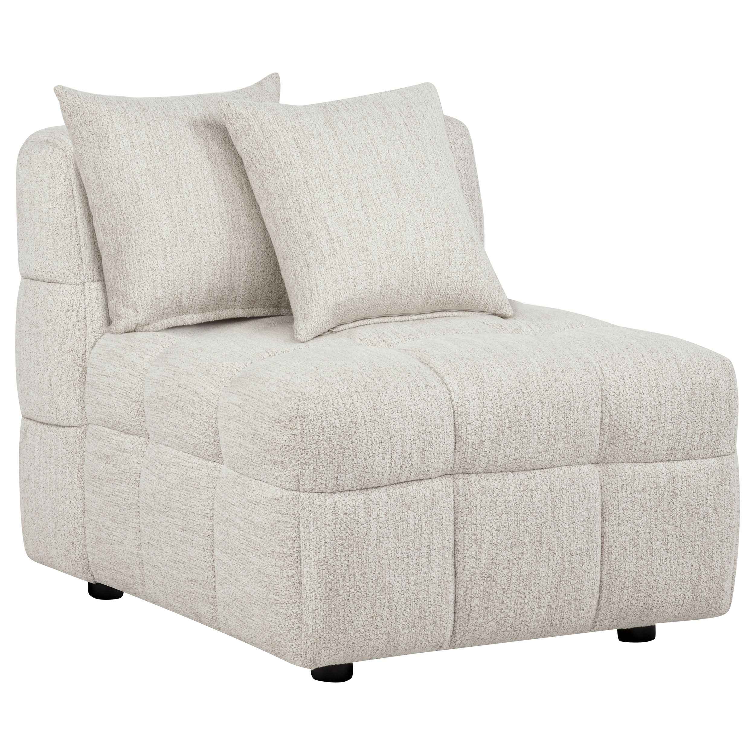 Amara Ivory Upholstered Armless Chair