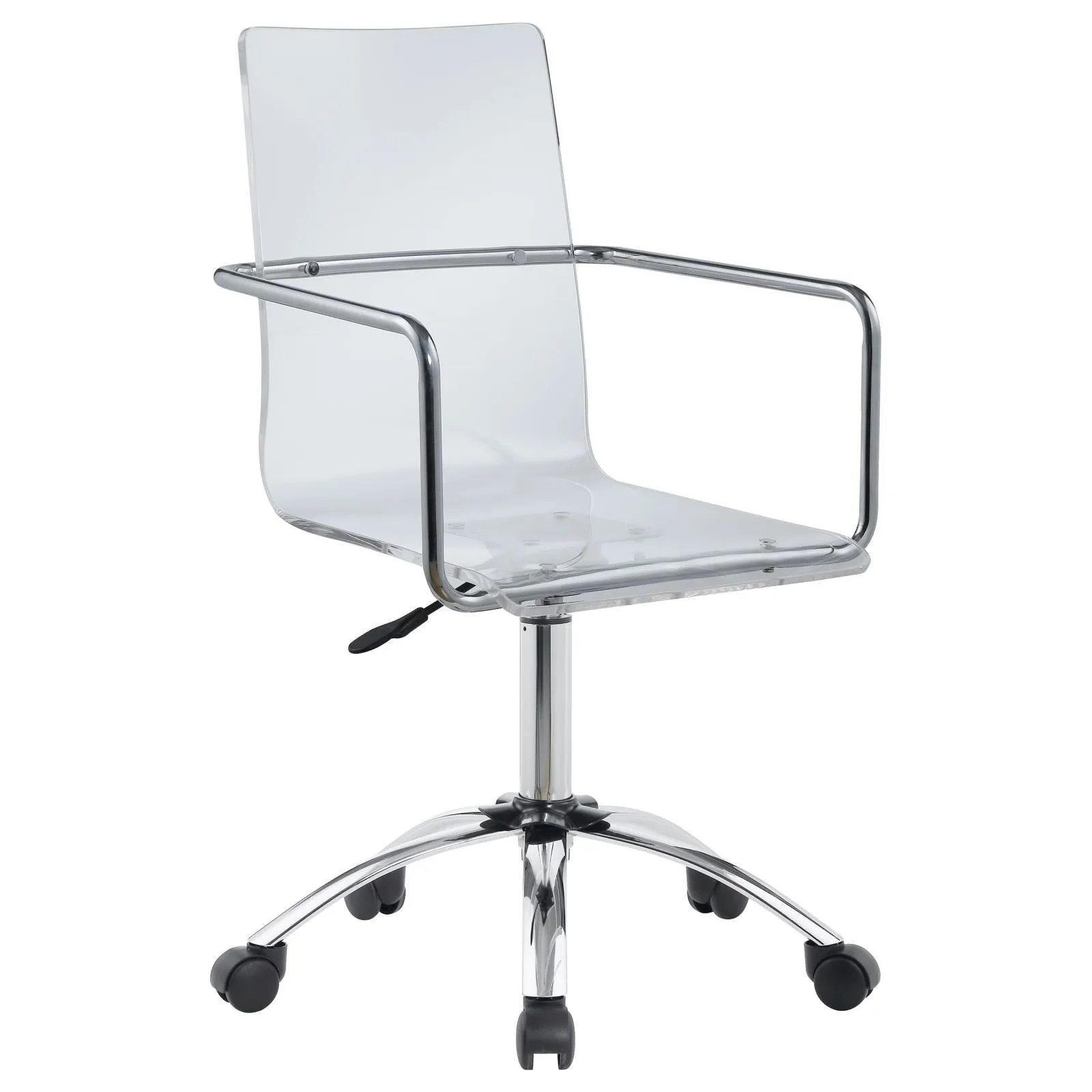 Amaturo Clear/Chrome Office Chair with Casters - Image 2