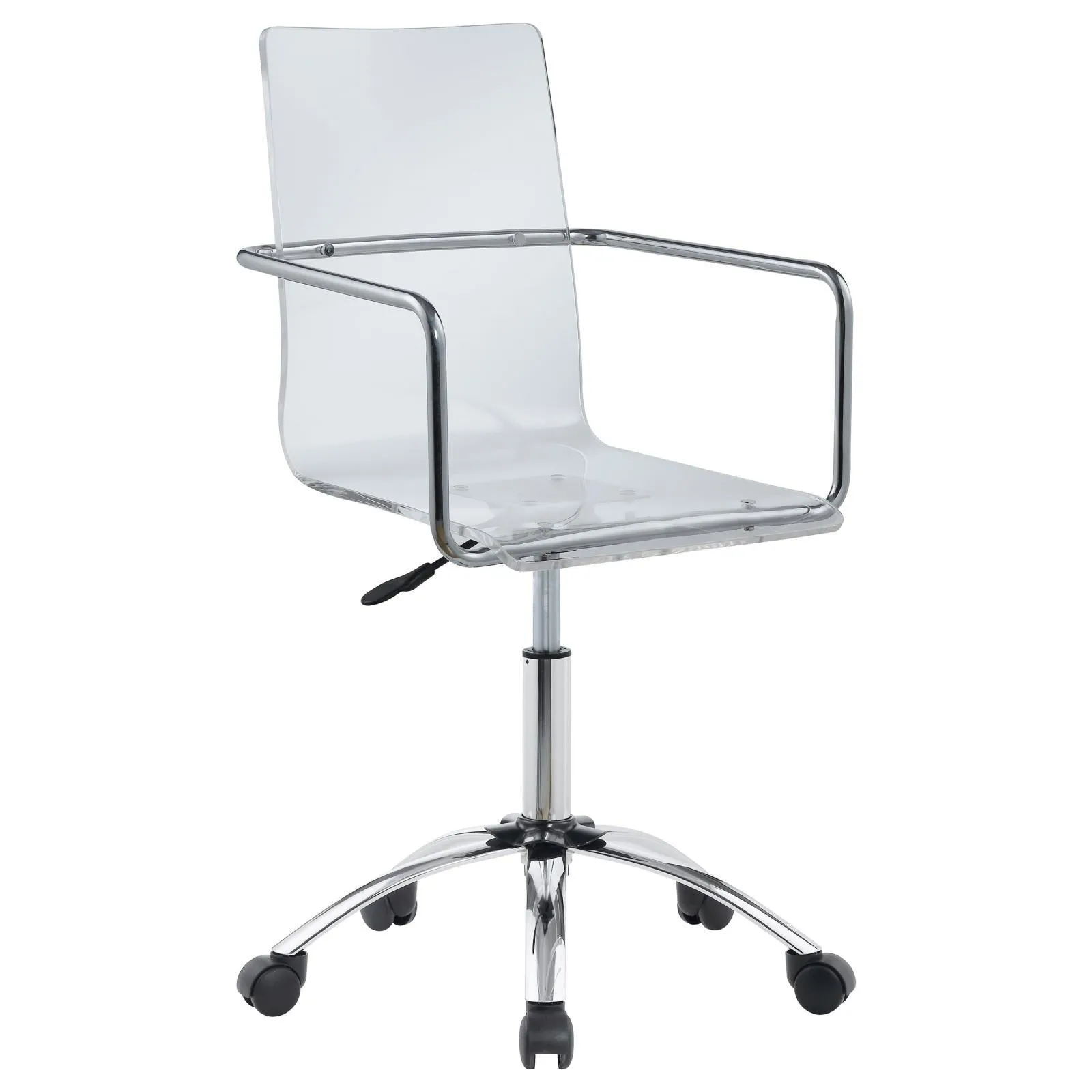 Amaturo Clear/Chrome Office Chair with Casters - Image 3