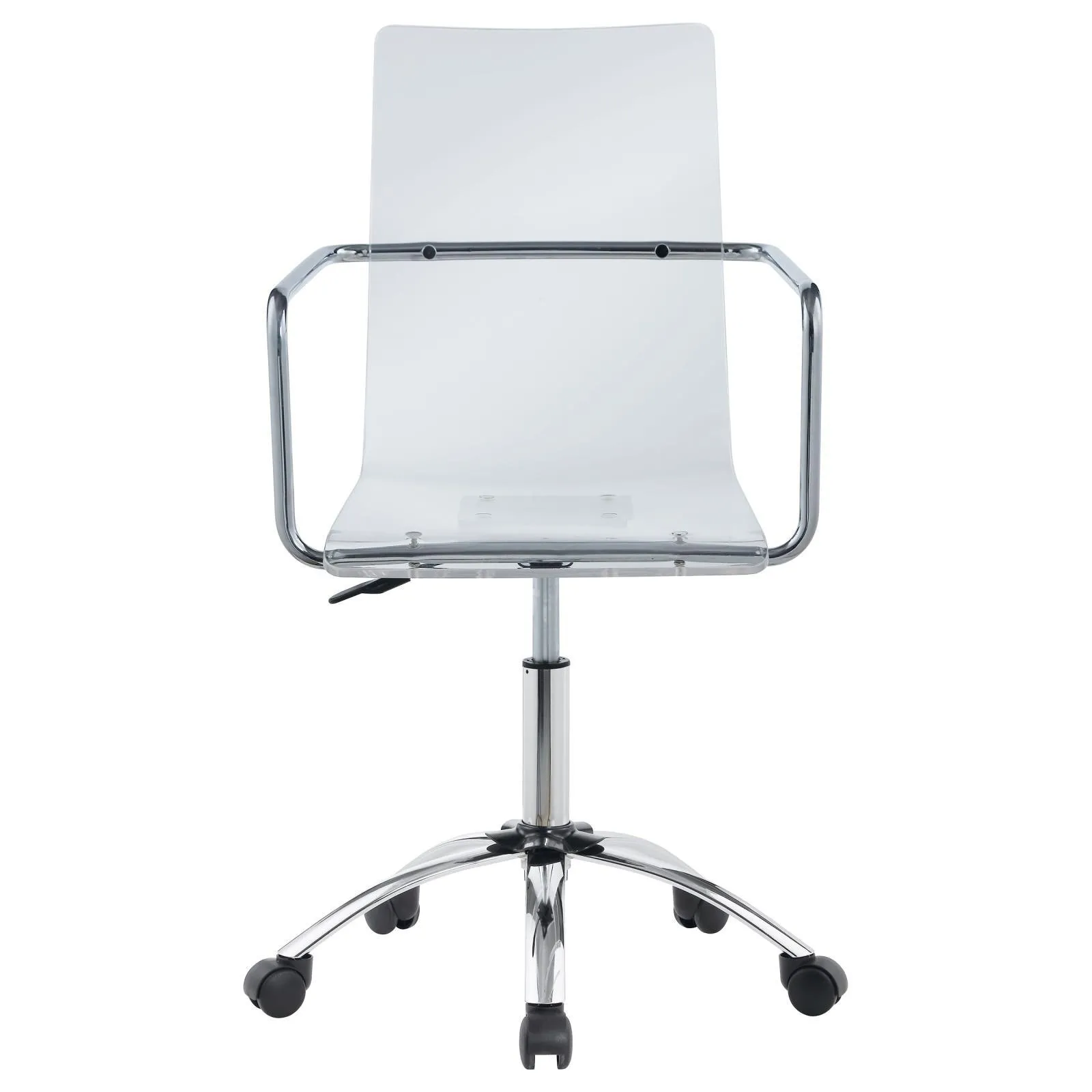 Amaturo Clear/Chrome Office Chair with Casters - Image 4