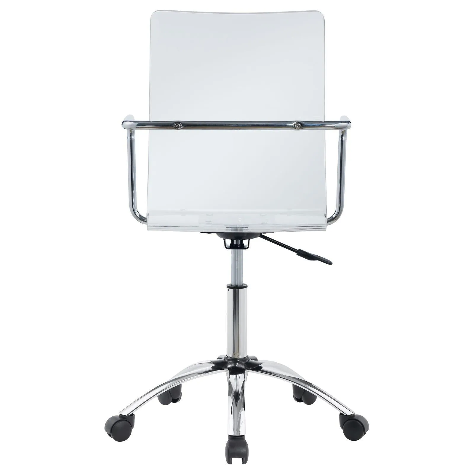 Amaturo Clear/Chrome Office Chair with Casters - Image 5