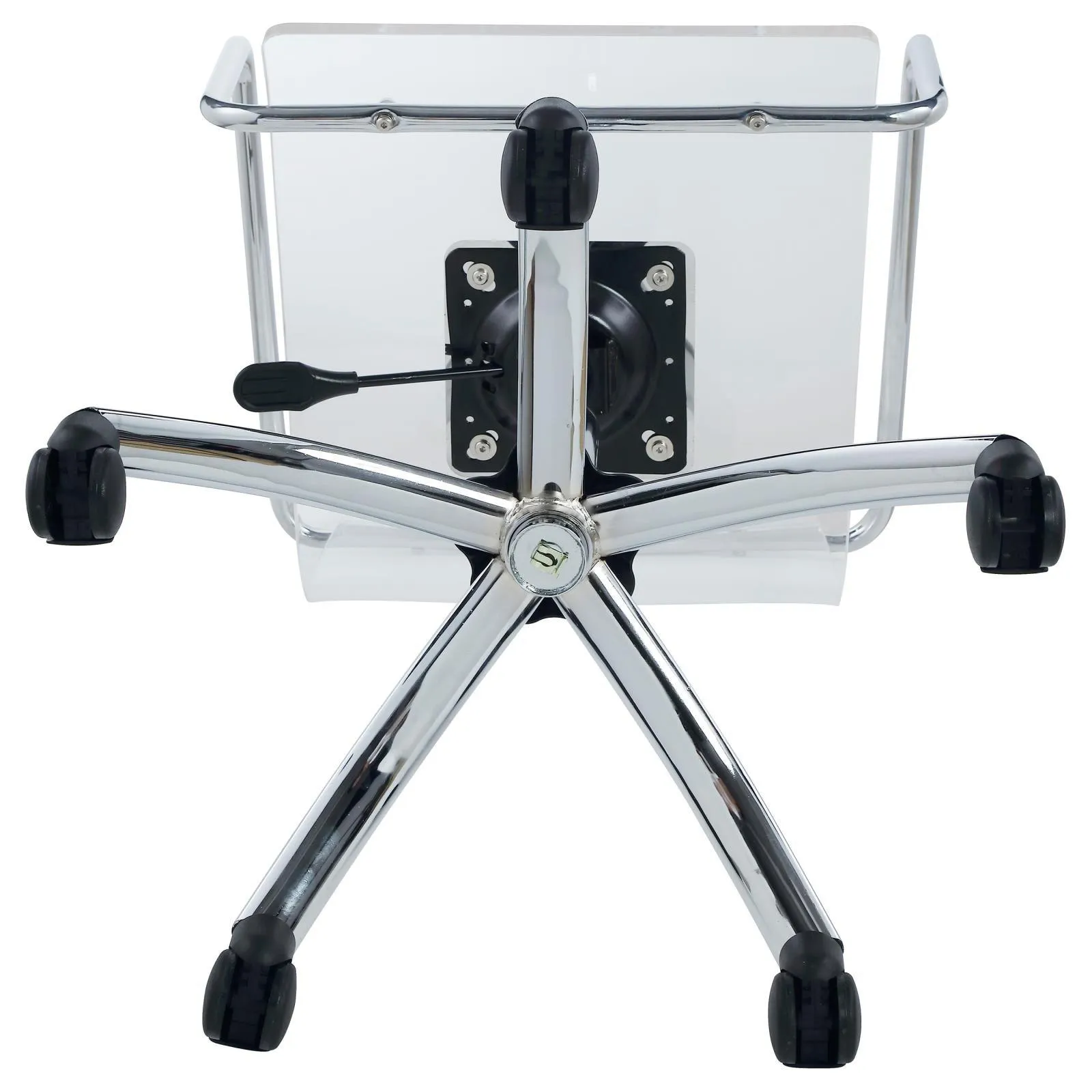 Amaturo Clear/Chrome Office Chair with Casters - Image 7