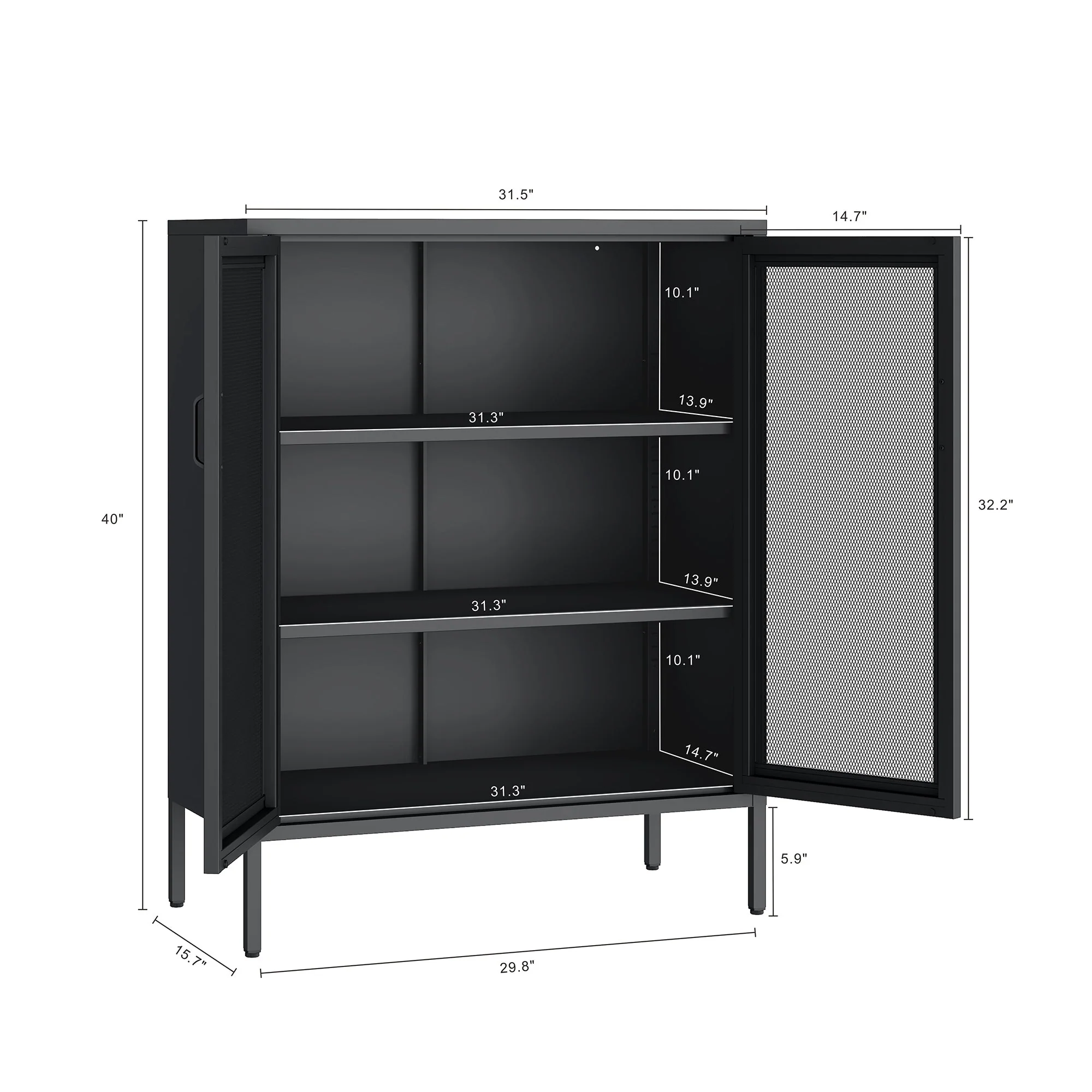 Amelia 31.5" Accent Cabinet in Black - Image 3