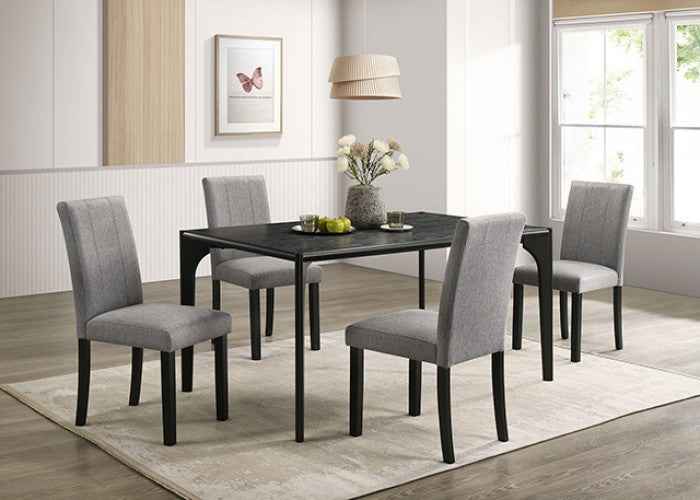 Amelio Black/Gray 5-Piece Dining Room Set