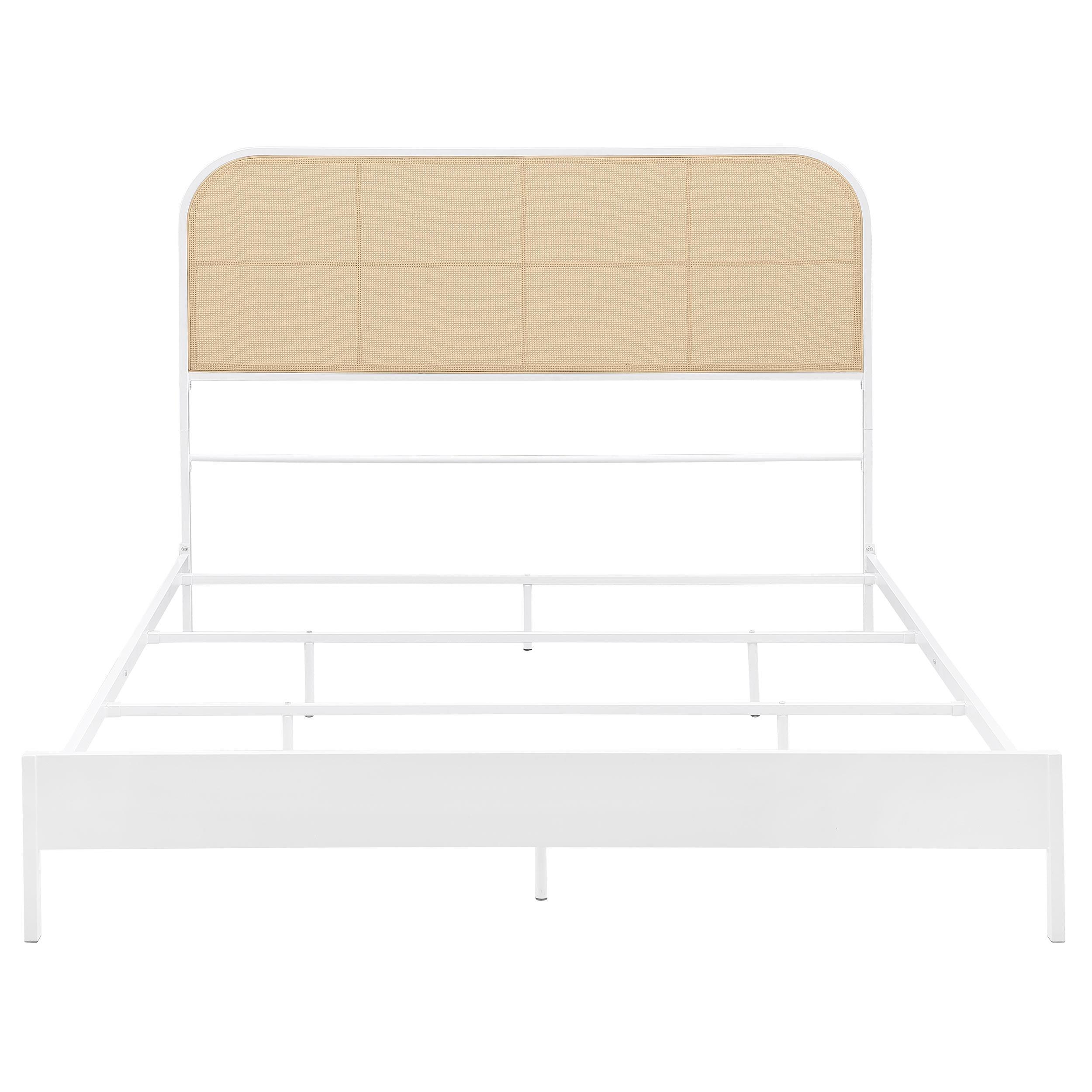Amherst White Radio Weave Rattan Metal Eastern King Bed - Image 2