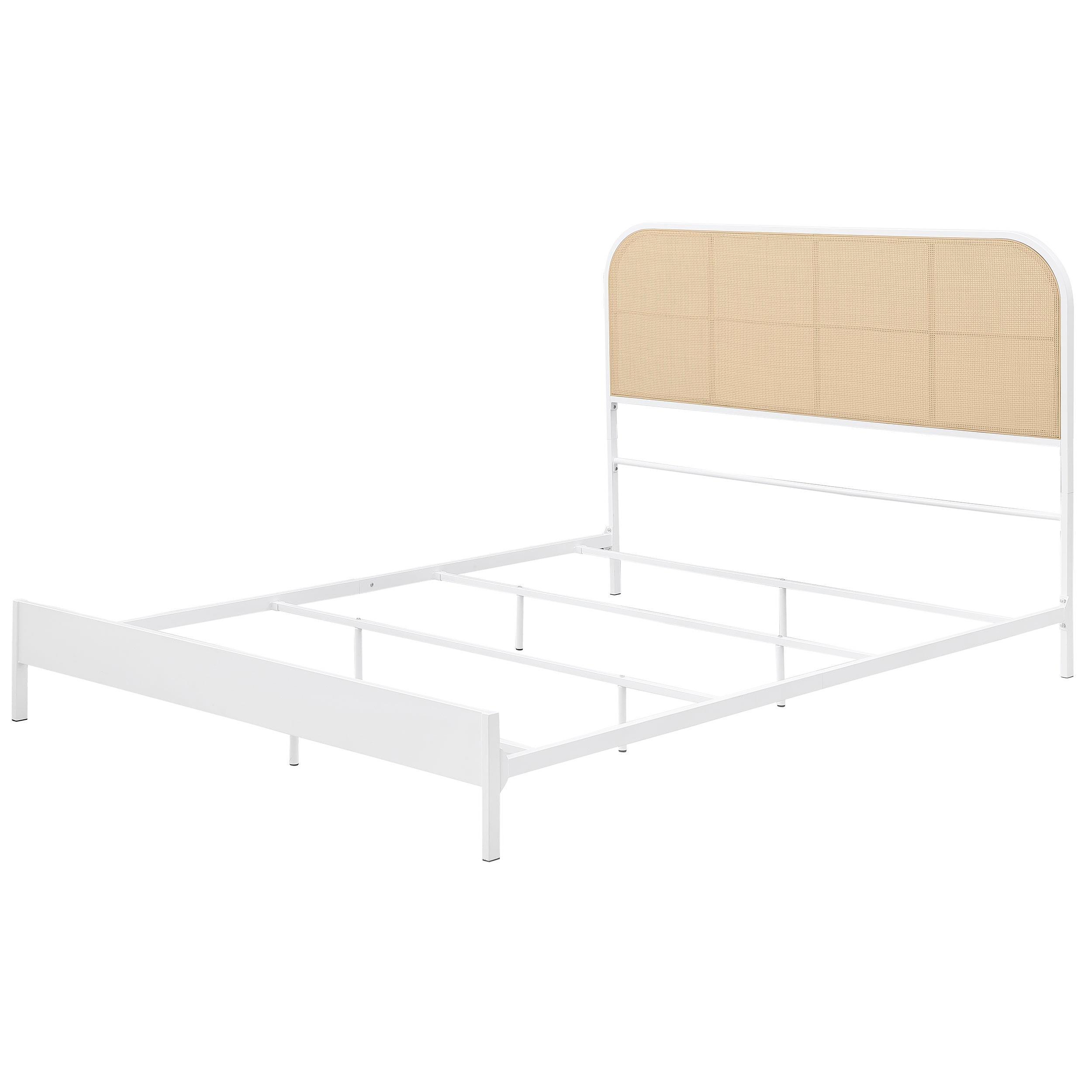 Amherst White Radio Weave Rattan Metal Eastern King Bed - Image 4