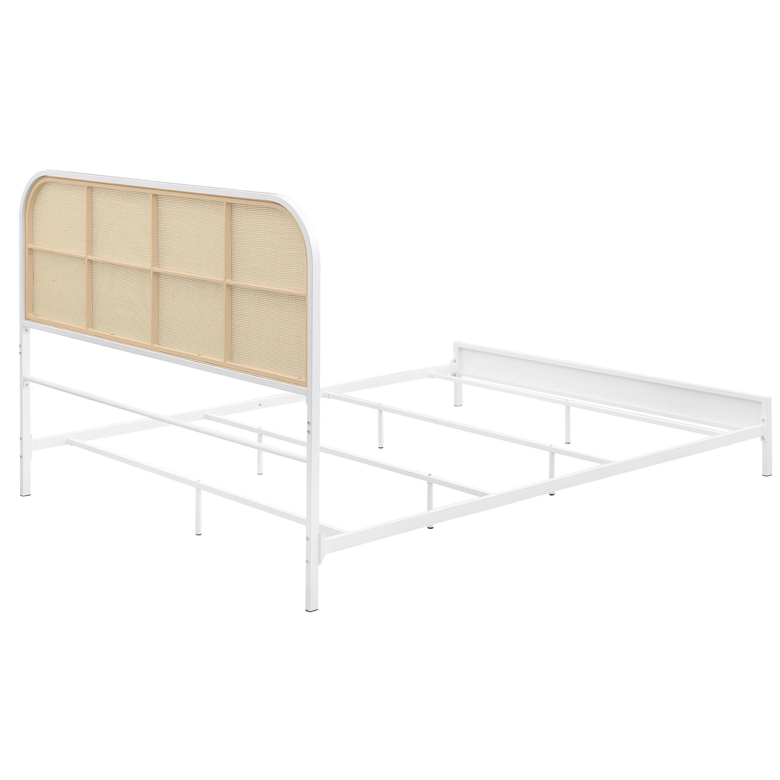 Amherst White Radio Weave Rattan Metal Eastern King Bed - Image 7