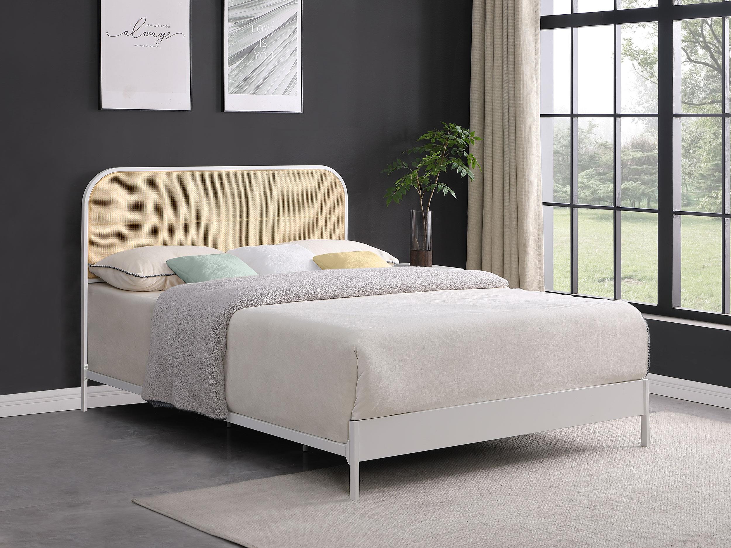 Amherst White Radio Weave Rattan Metal Queen Bed