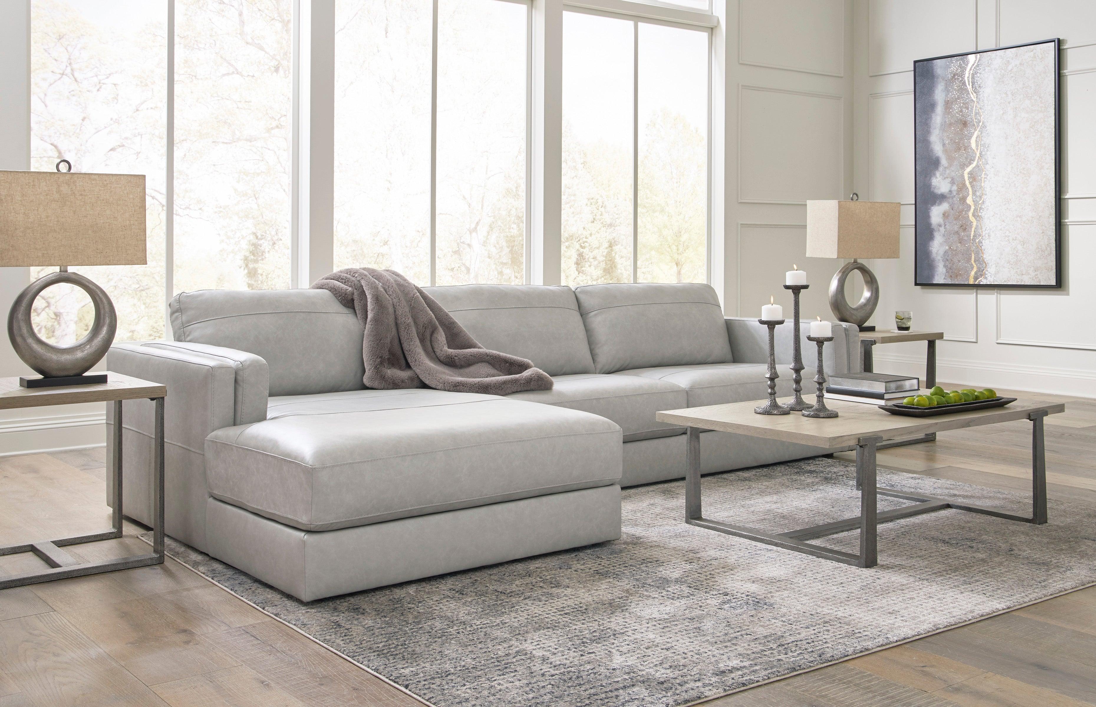 Amiata Glacier Leather 2-Piece Left Arm Facing (Left Arm Facing (LAF)) Chaise Sectional - Image 2