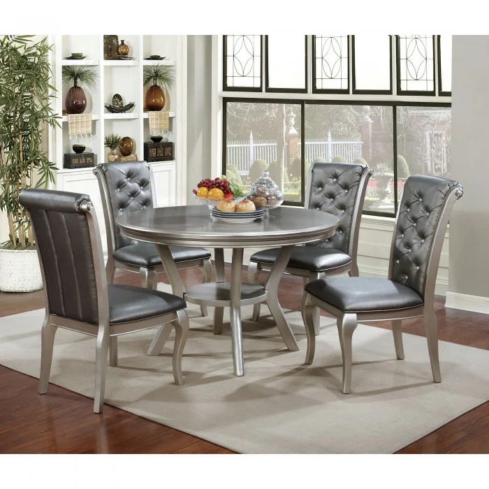 Amina Champagne 5-Piece Dining Room Set