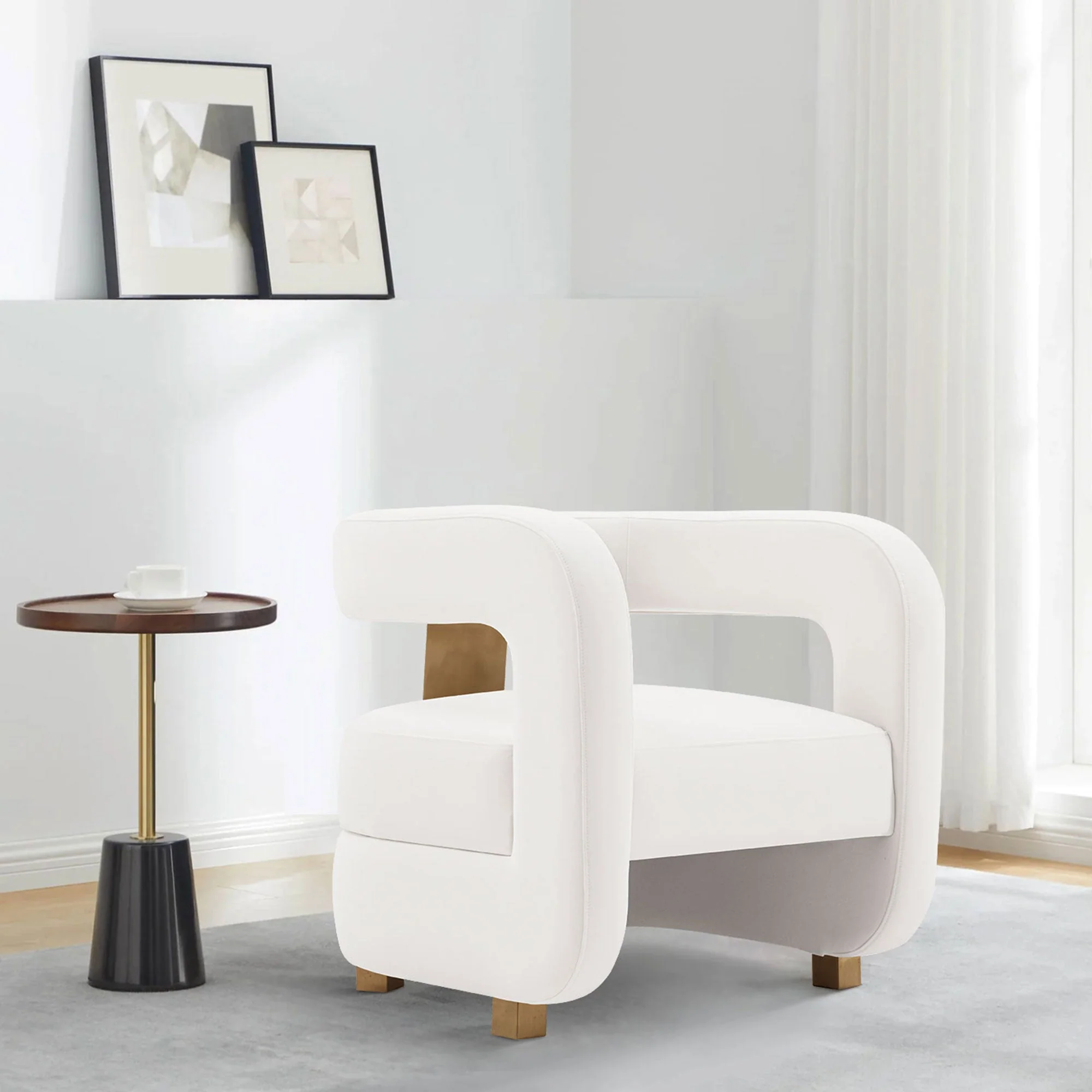 Amirah Accent Chair in White - Image 2