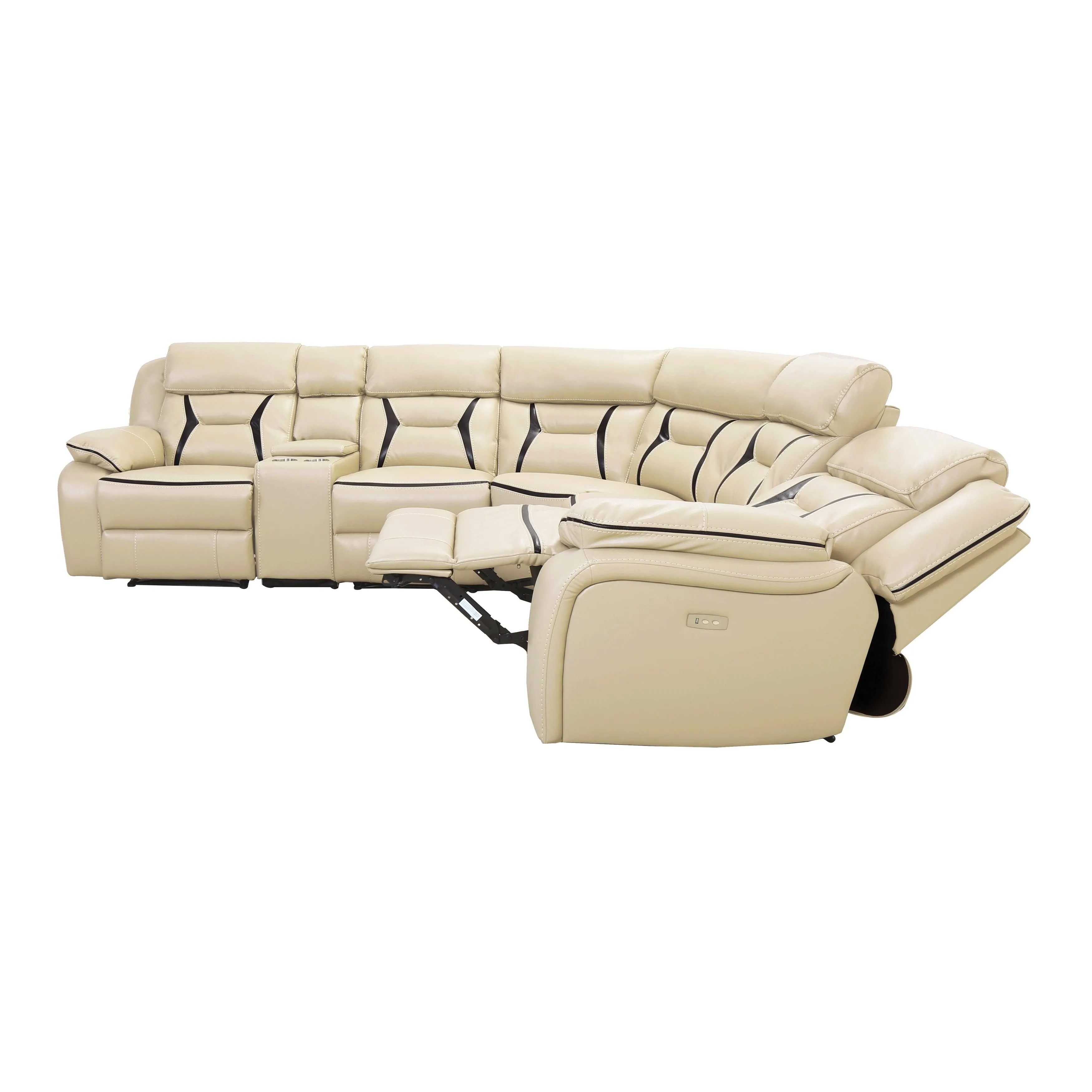 Amite Beige 6-Piece Modular Power Reclining Sectional - Image 8