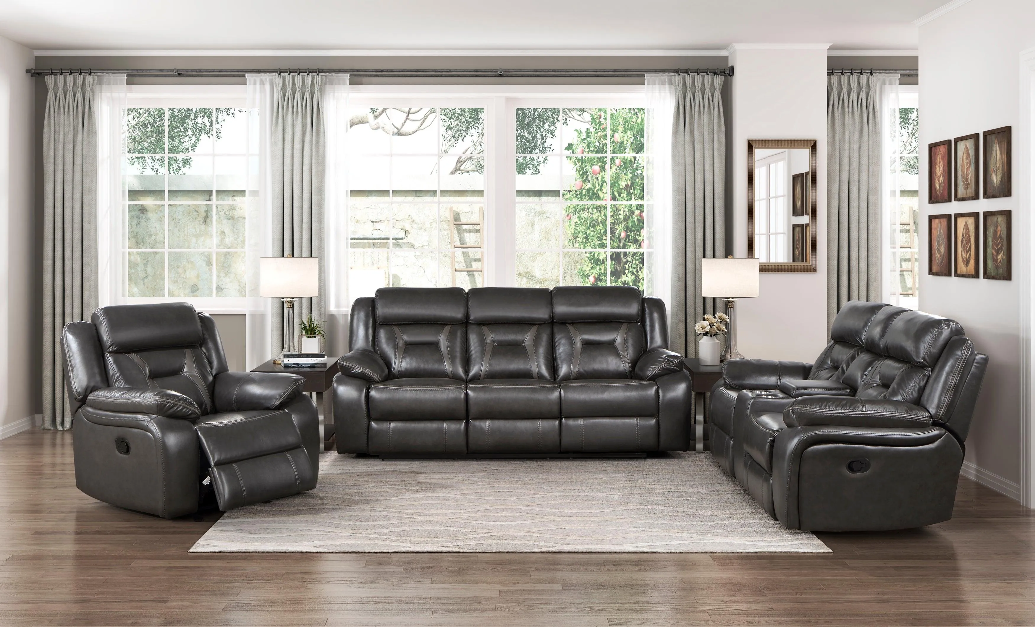 Amite Dark Gray Glider Reclining Chair - Image 2