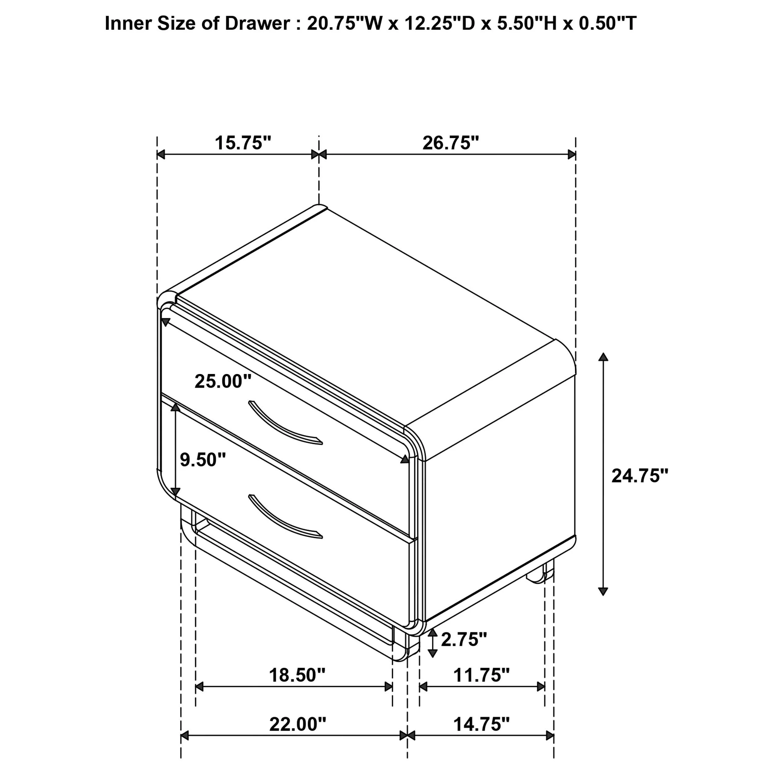 Amsbury Nutmeg 2-Drawer Nightstand - Image 15