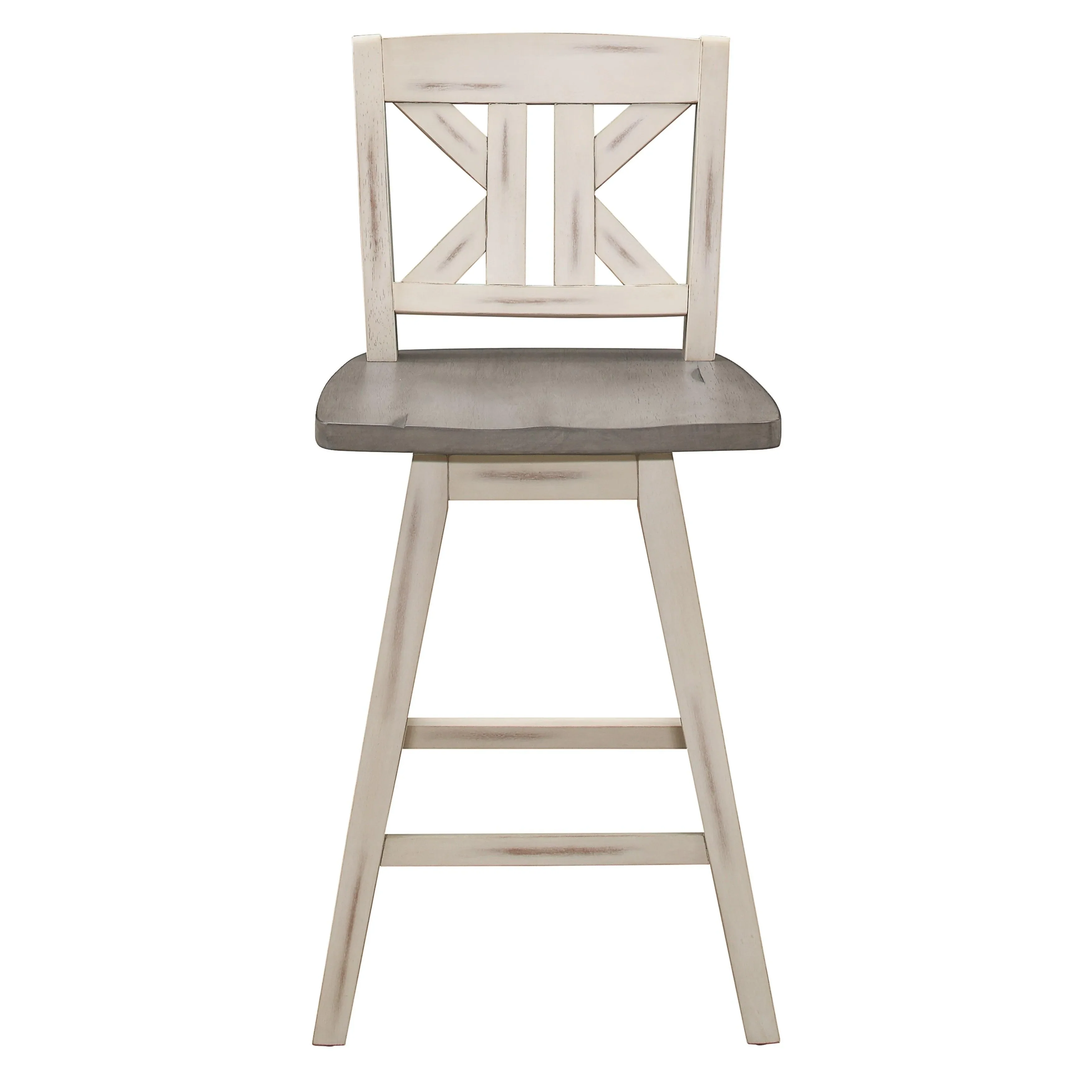 Amsonia Gray/White Swivel Counter Height Chairs, Set of 2 - Image 3